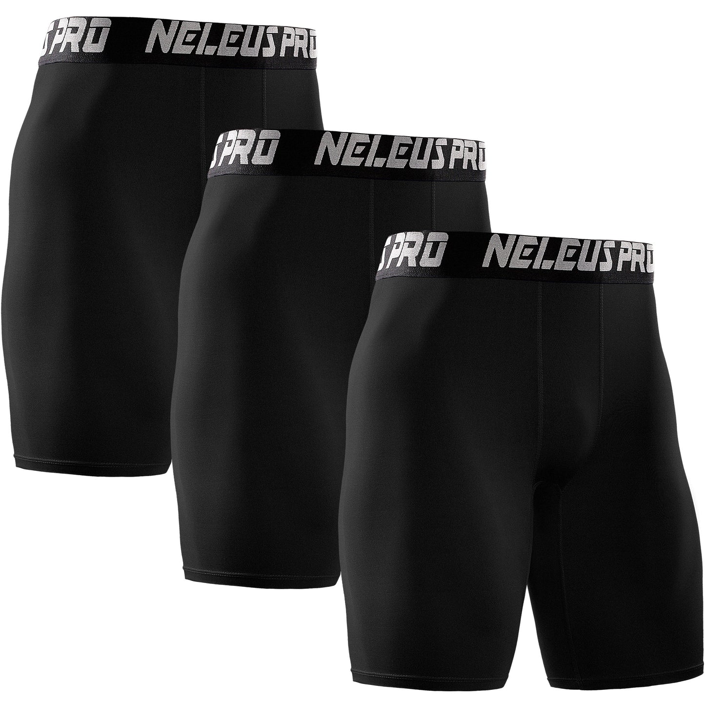 NELEUS Men's Performance Compression Shorts Athletic Workout Underwear 3 Pack
