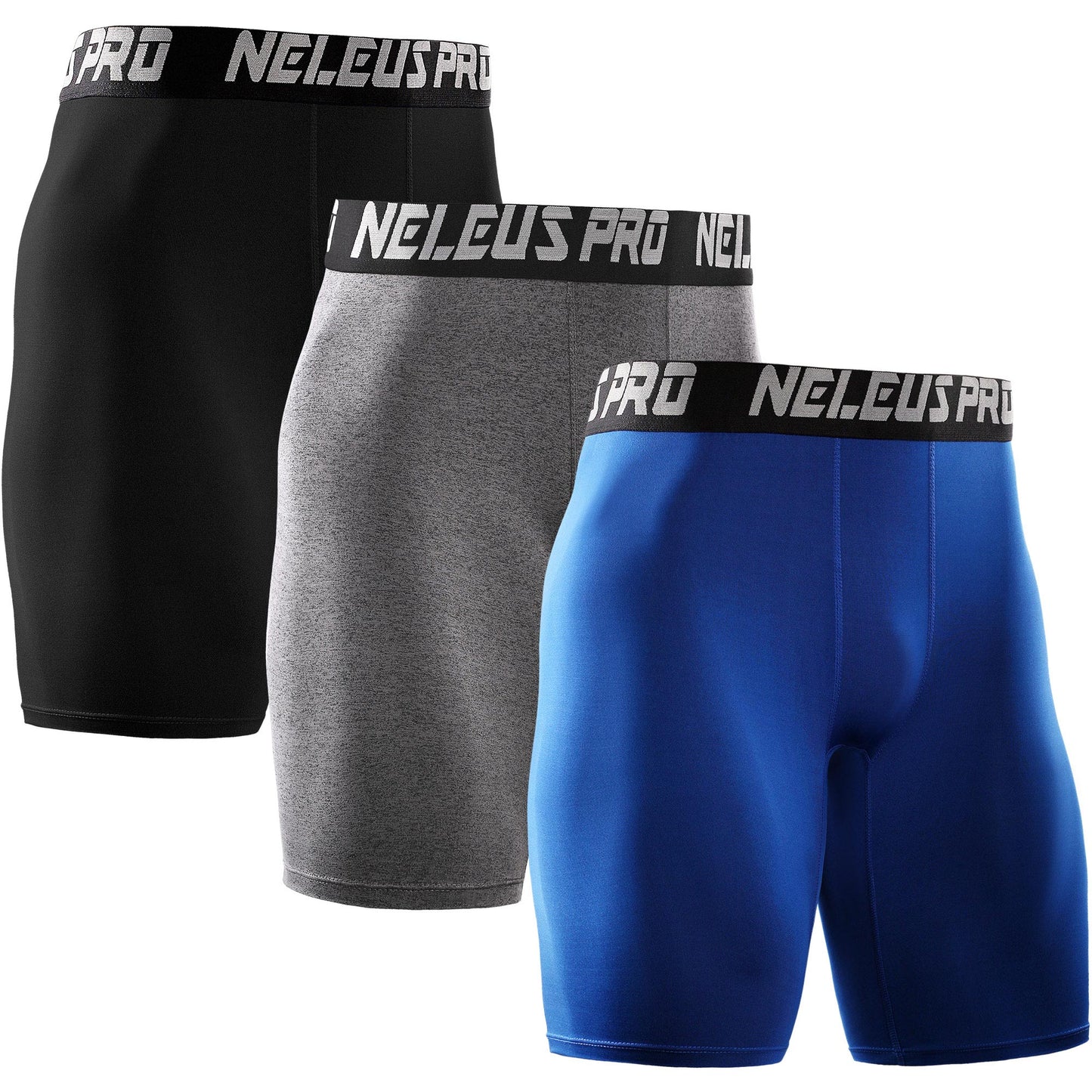 NELEUS Men's Performance Compression Shorts Athletic Workout Underwear 3 Pack