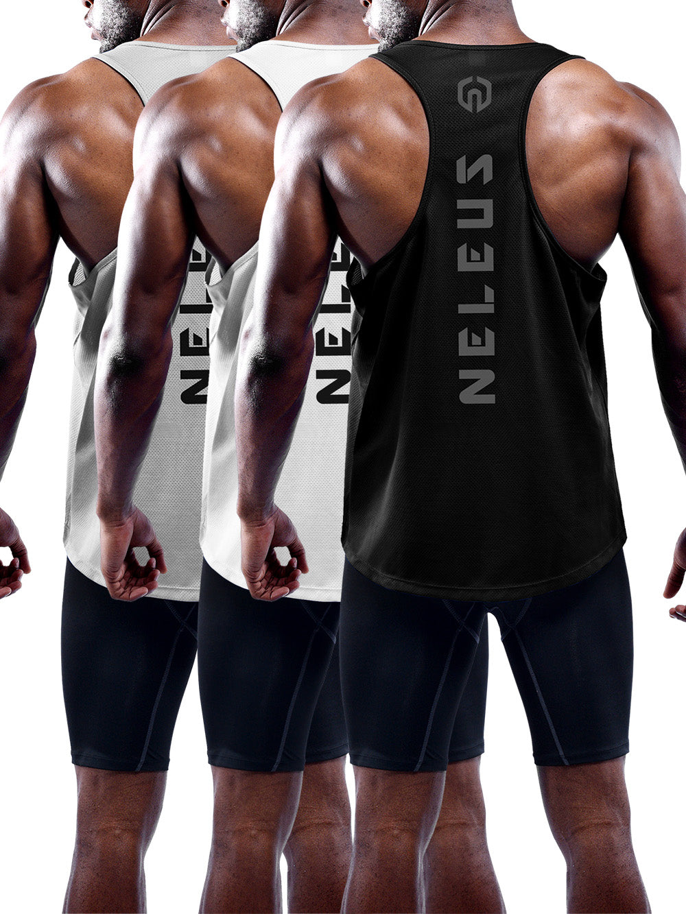 NELEUS Mens Dry Fit Y-Back Muscle Tank Top 3 Pack