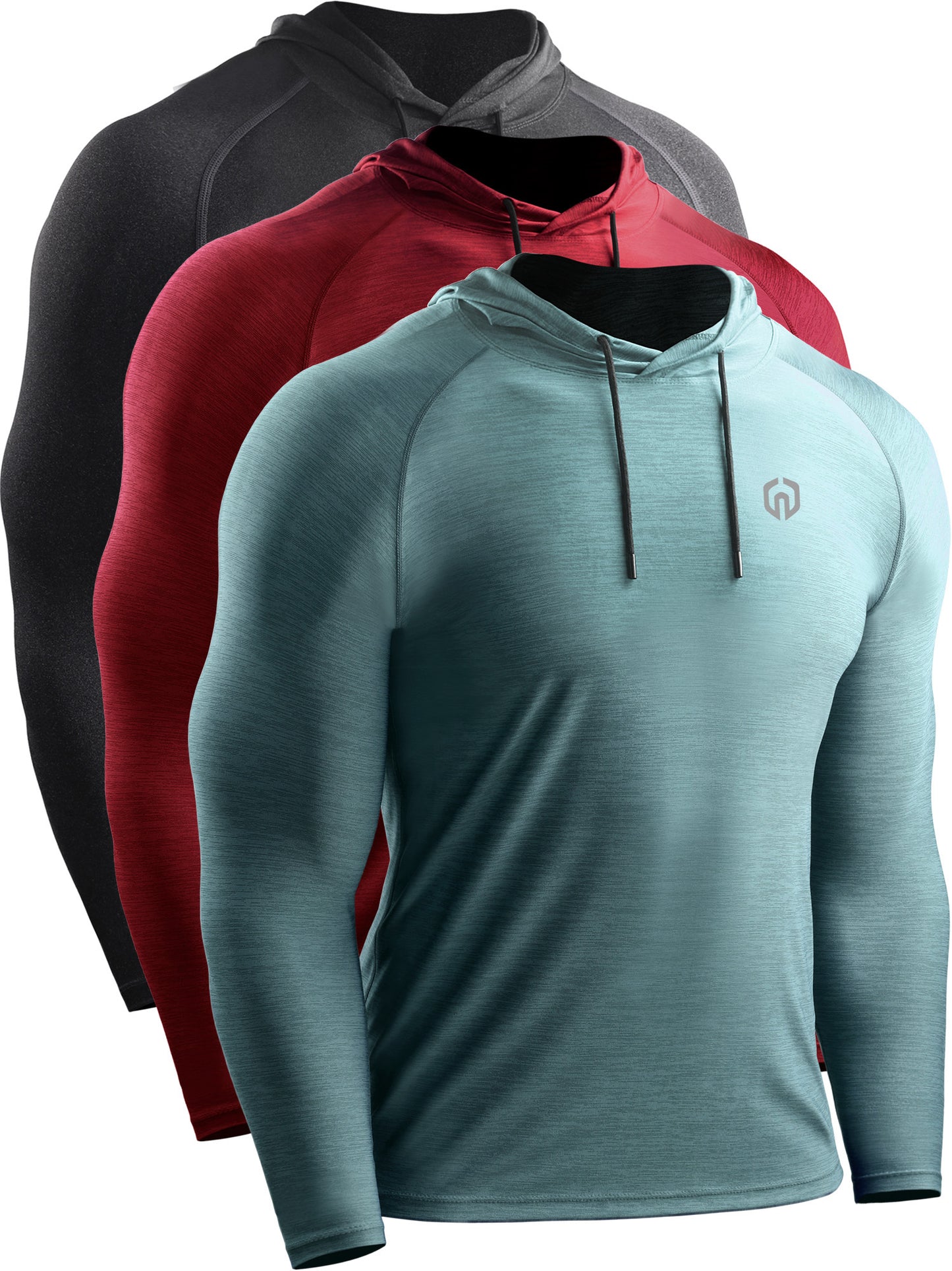 NELEUS Mens Dry Fit Athletic Workout Running Shirts Hoodie Long Sleeve