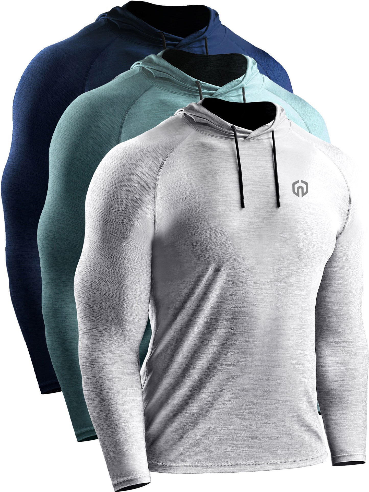 NELEUS Mens Dry Fit Athletic Workout Running Shirts Hoodie Long Sleeve
