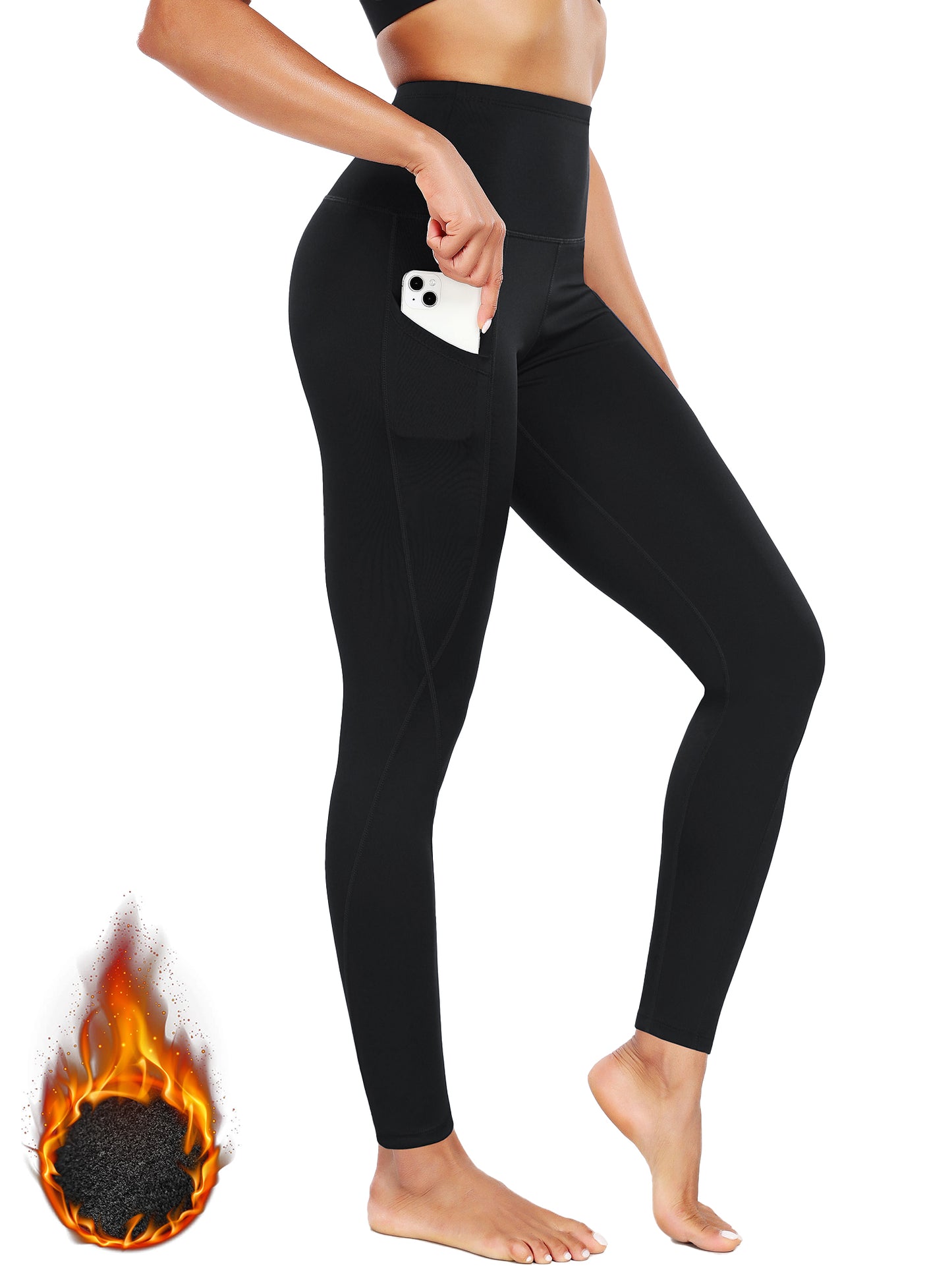 NELEUS Womens Fleece Lined Leggings for Winter Warm High Waist Tummy Control Athletic Yoga Pants with Pockets