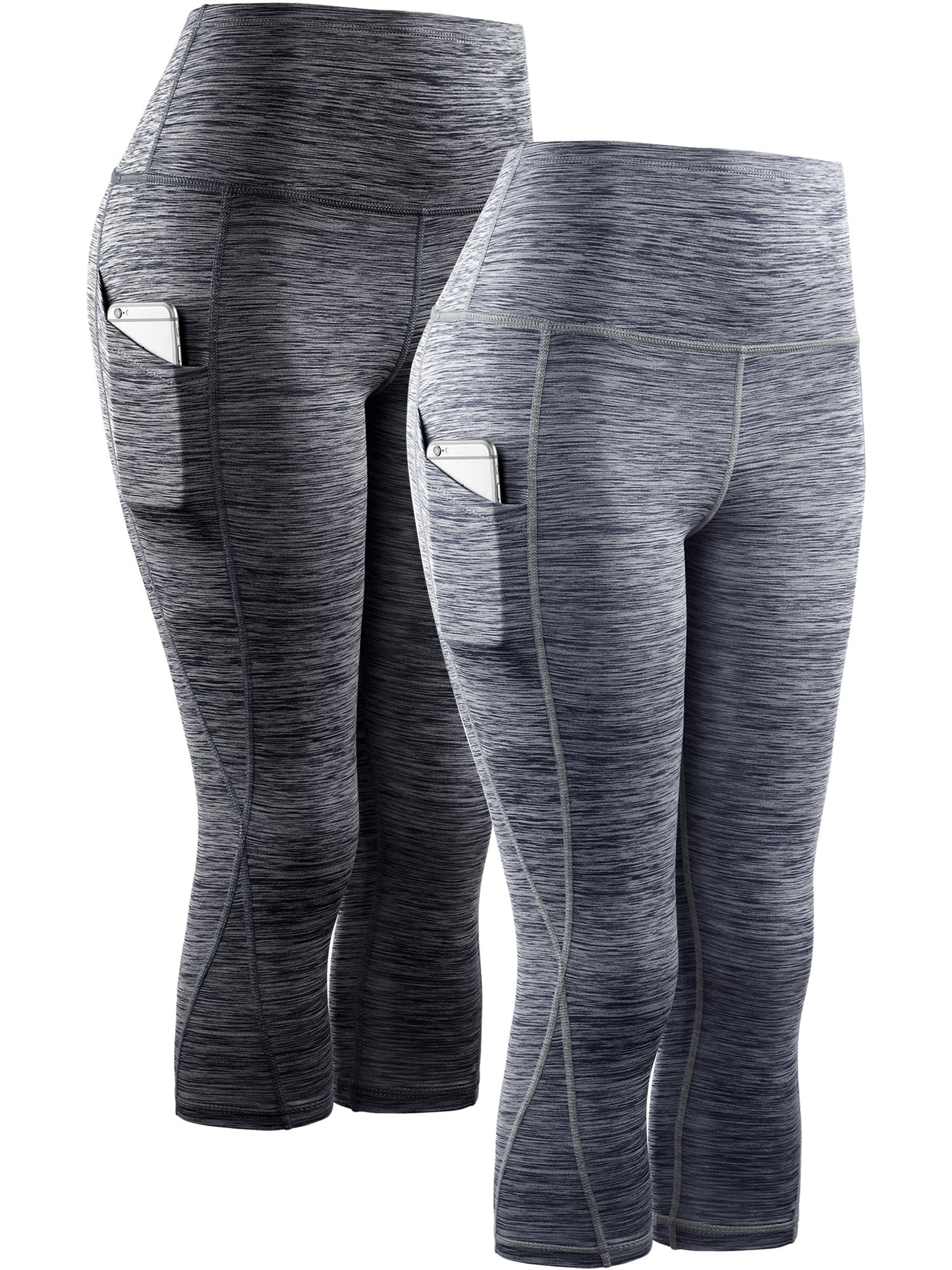 NELEUS Womens Yoga Capris Workout Leggings Tummy Control High Waist Cropped with Pocket