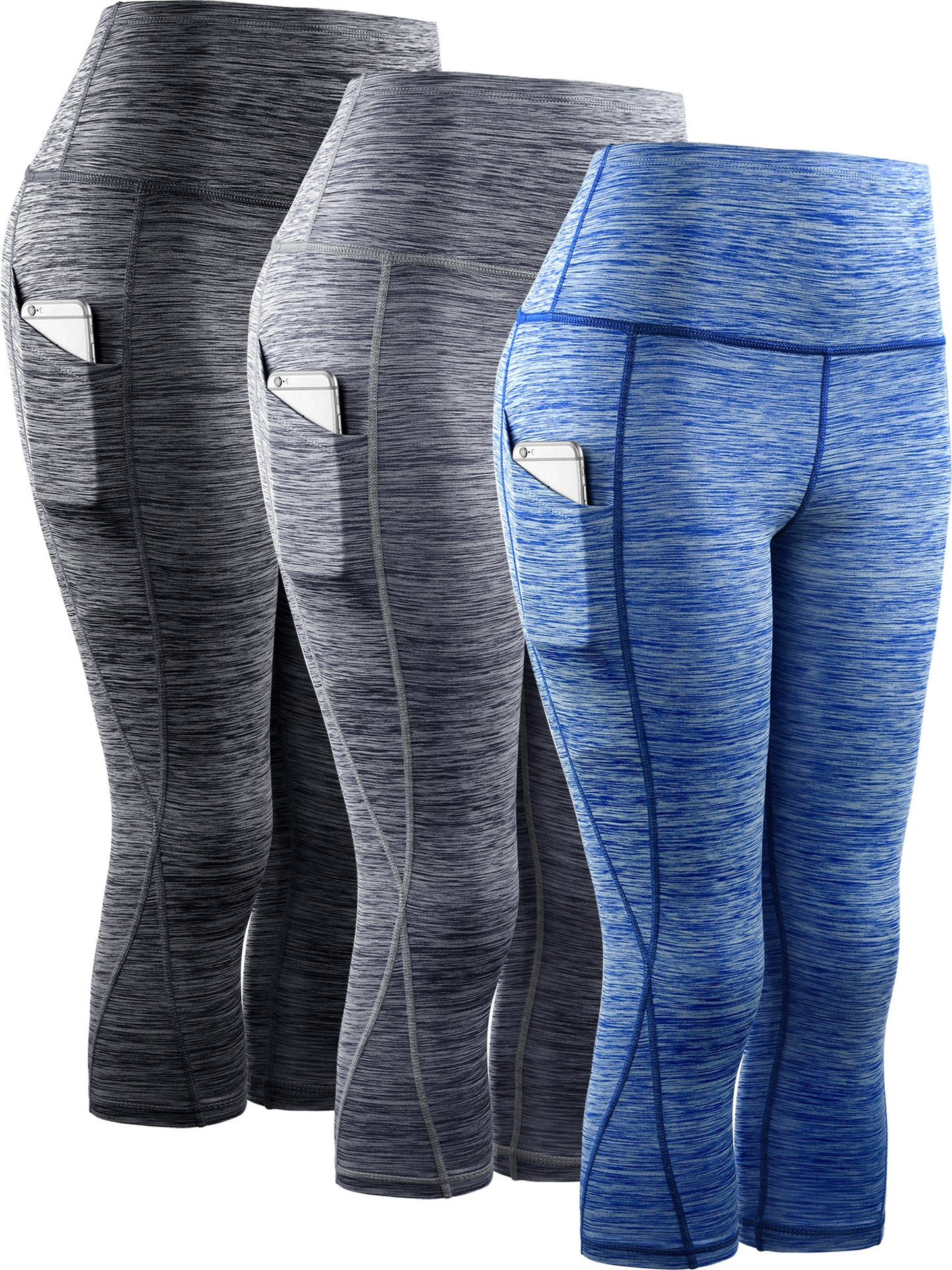 NELEUS Womens Yoga Capris Workout Leggings Tummy Control High Waist Cropped with Pocket