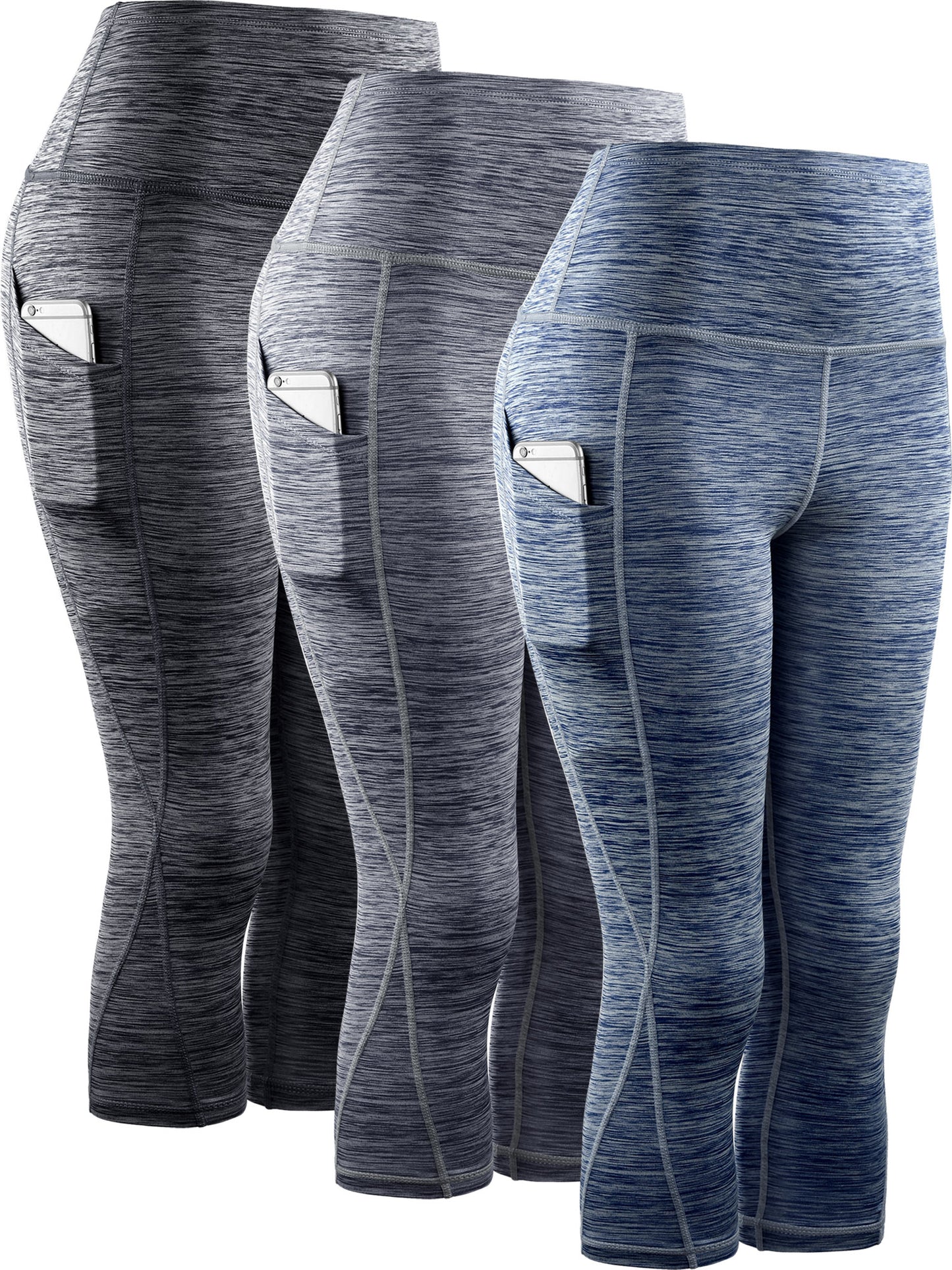 NELEUS Womens Yoga Capris Workout Leggings Tummy Control High Waist Cropped with Pocket