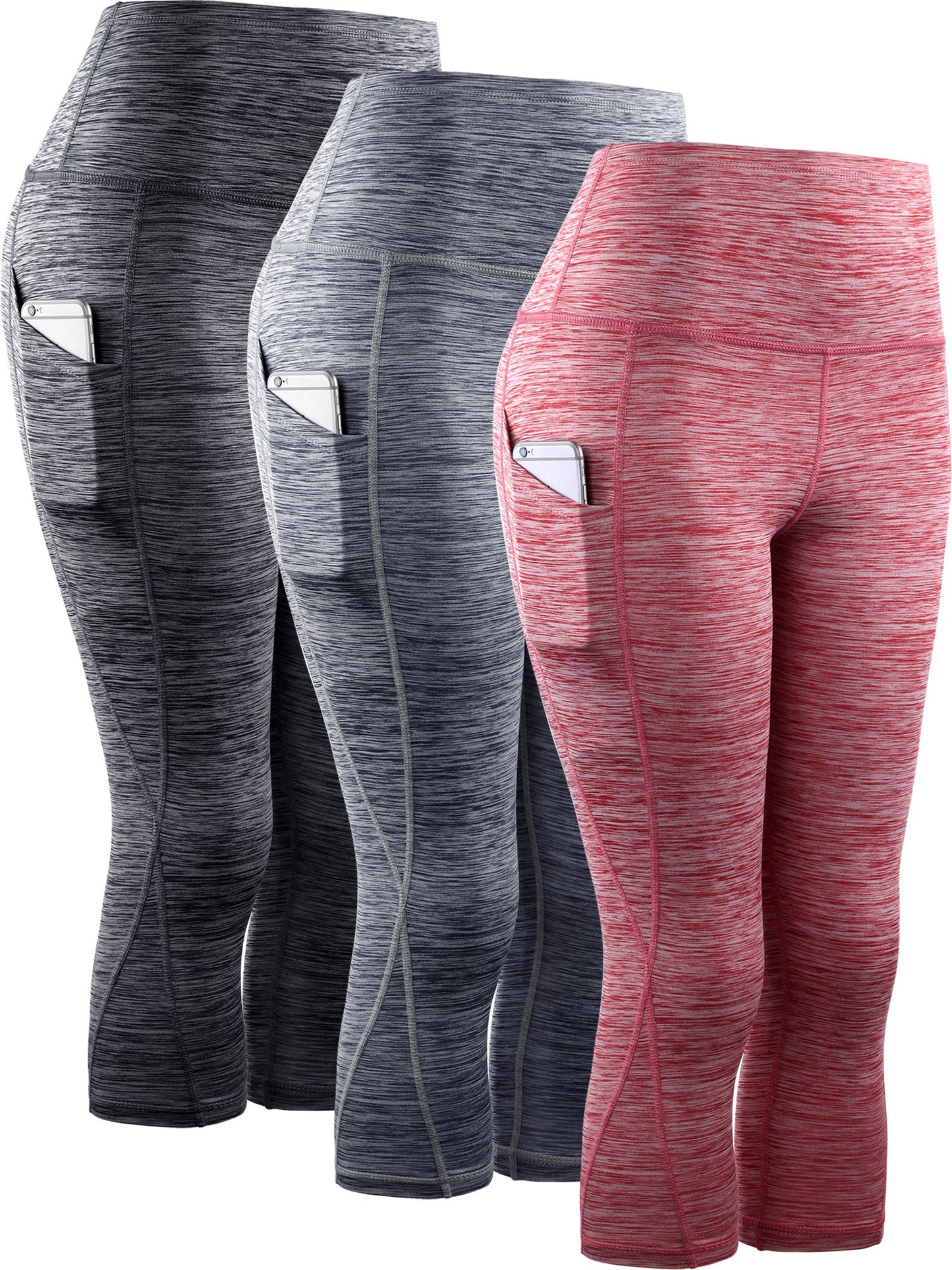 NELEUS Womens Yoga Capris Workout Leggings Tummy Control High Waist Cropped with Pocket