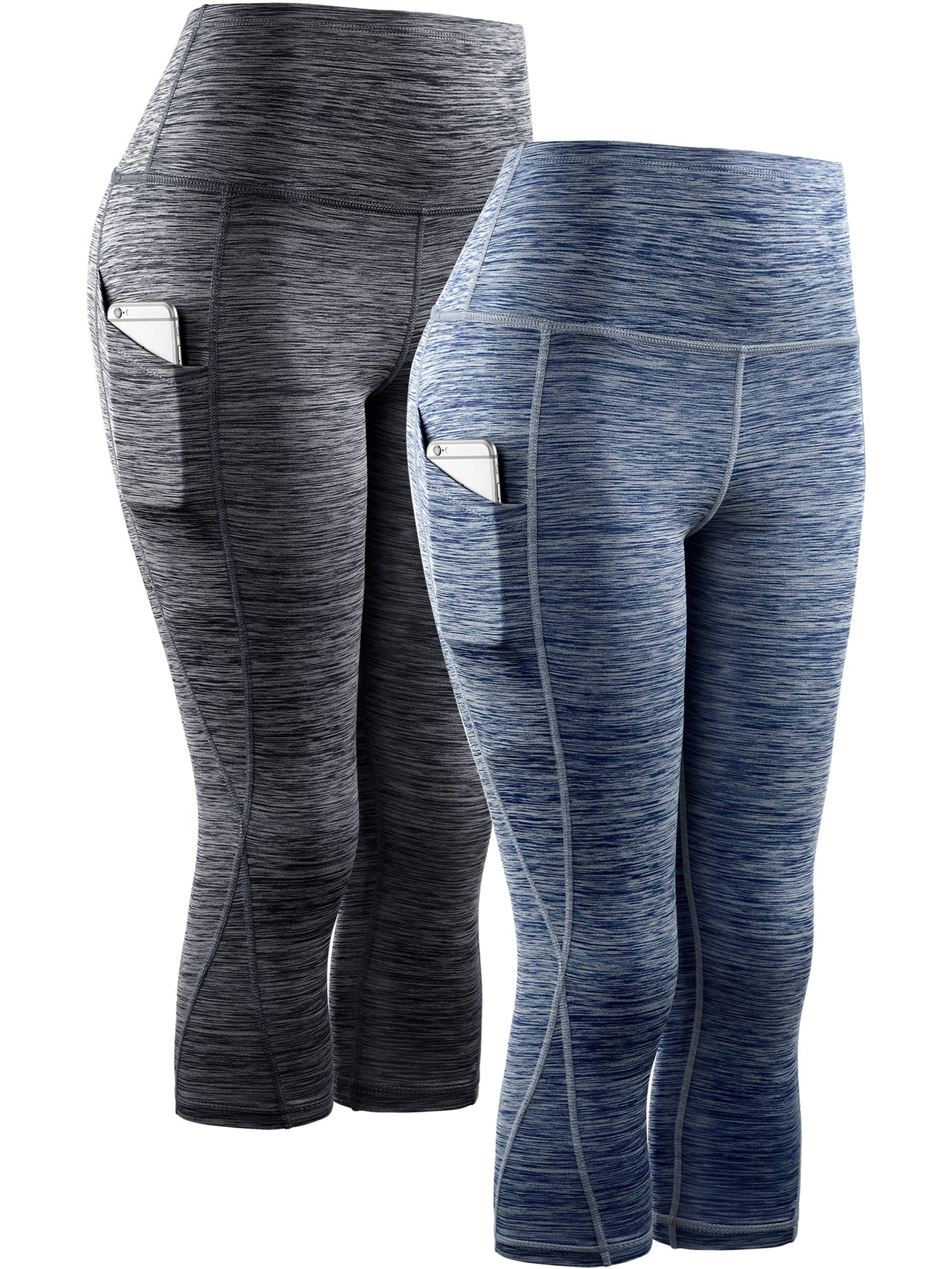 NELEUS Womens Yoga Capris Workout Leggings Tummy Control High Waist Cropped with Pocket
