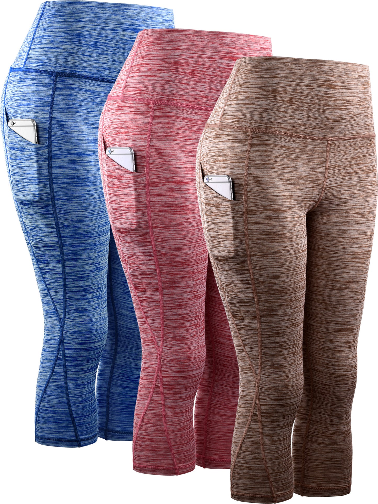 NELEUS Womens Yoga Capris Workout Leggings Tummy Control High Waist Cropped with Pocket