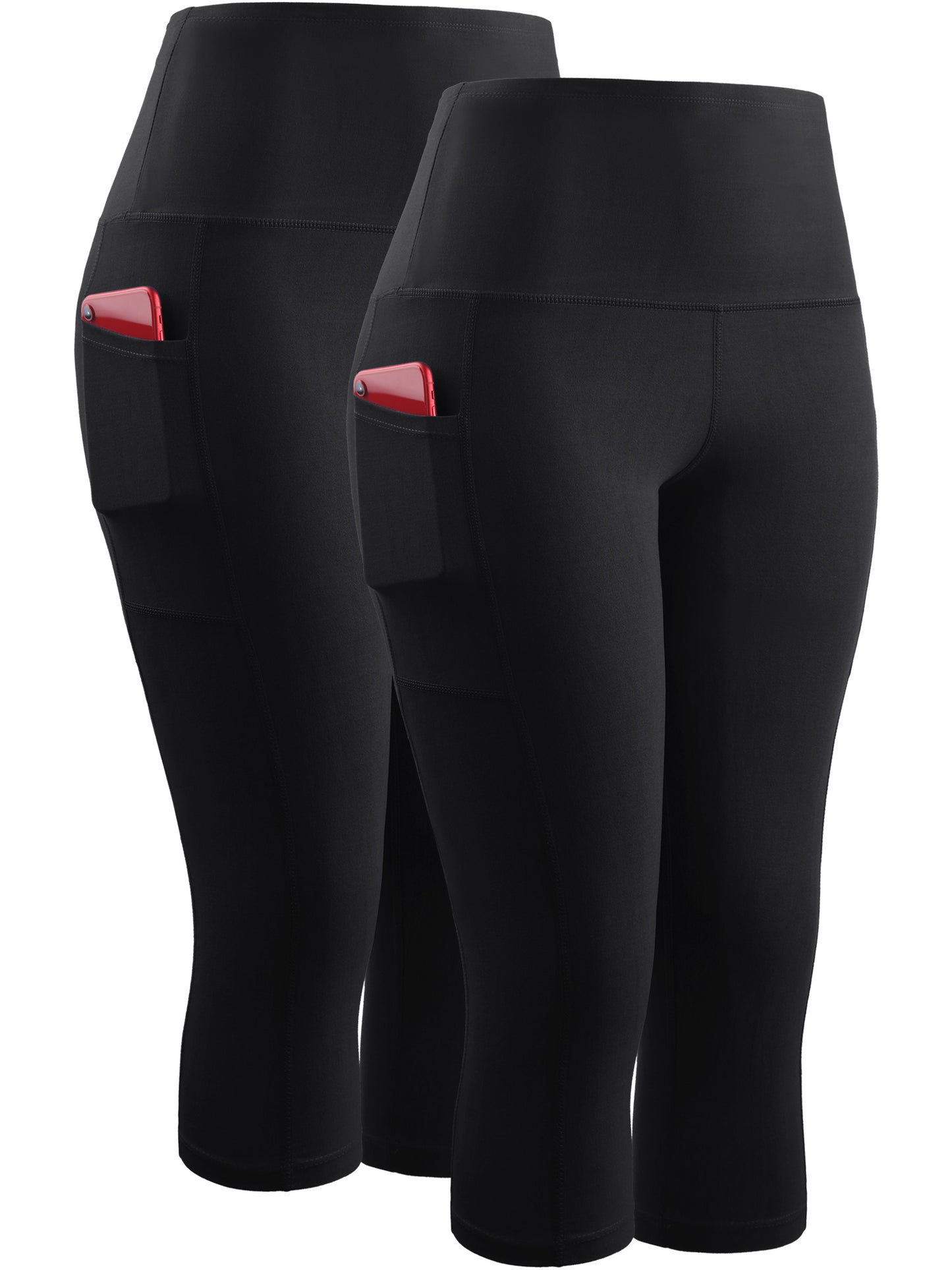 NELEUS Womens High Waist Yoga Capris Tummy Control Workout Stretch Capri Leggings with Pockets