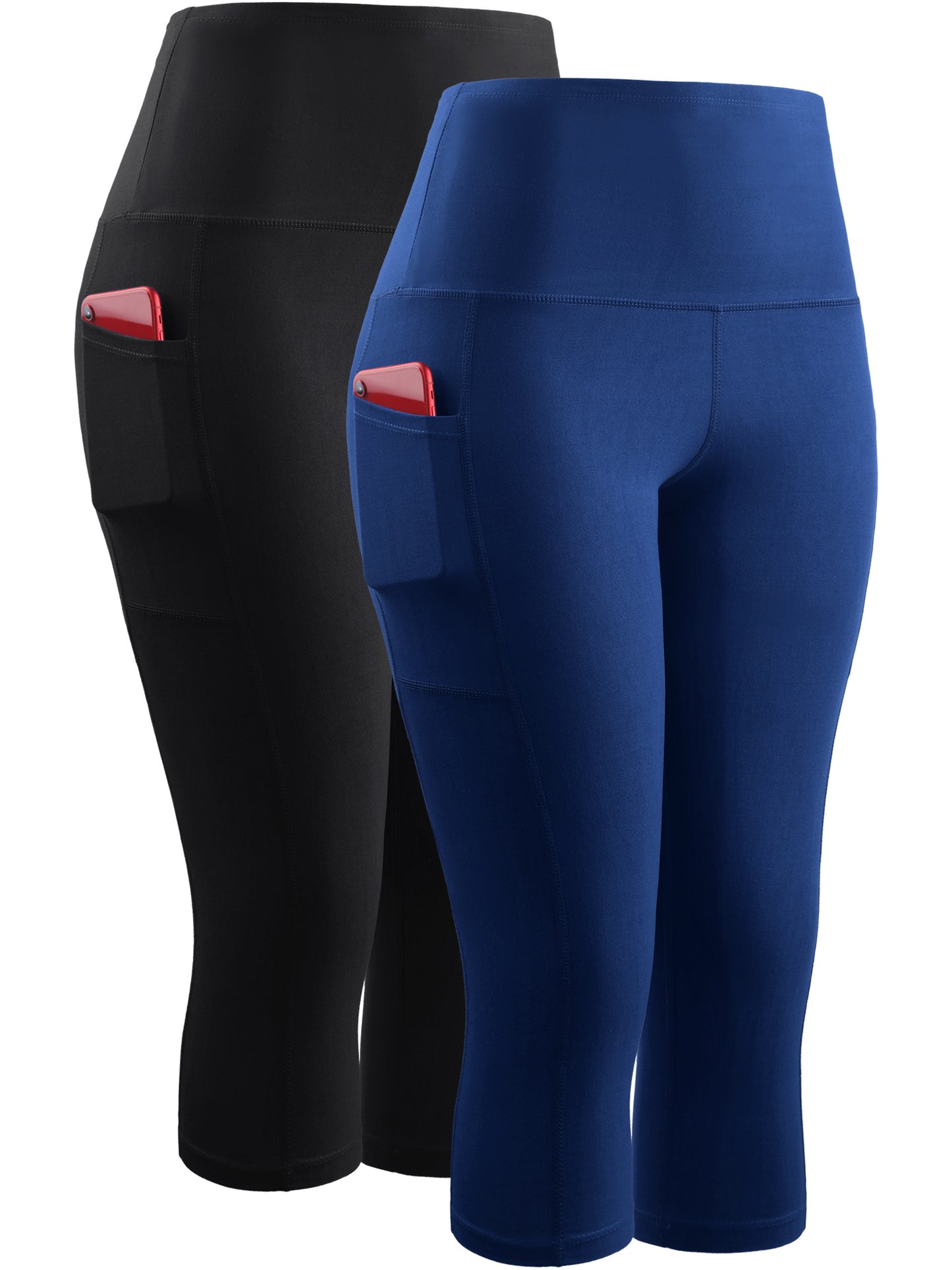 NELEUS Womens High Waist Yoga Capris Tummy Control Workout Stretch Capri Leggings with Pockets