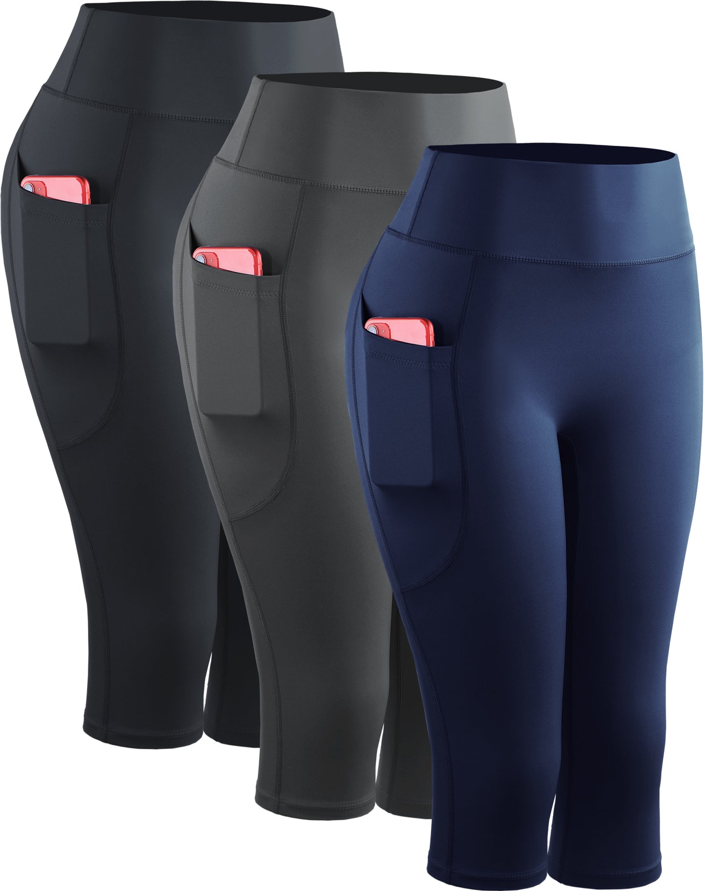 NELEUS Womens Yoga Capris Leggings For Workout With Pockets Tummy Control High Waist
