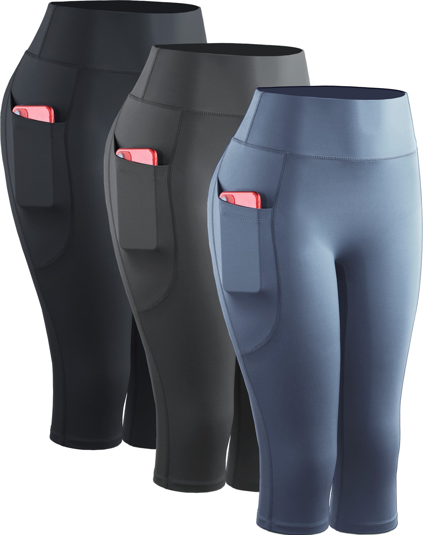 NELEUS Womens Yoga Capris Leggings For Workout With Pockets Tummy Control High Waist