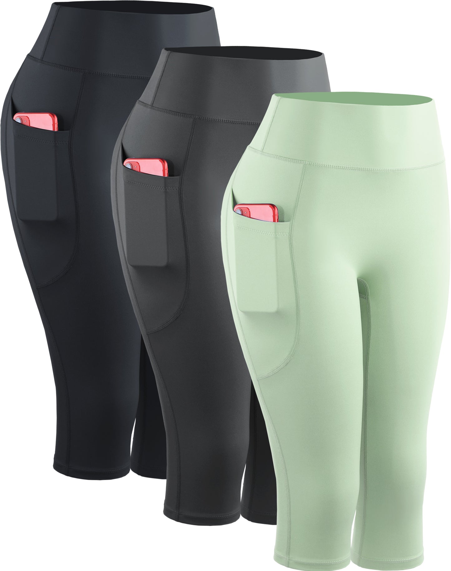 NELEUS Womens Yoga Capris Leggings For Workout With Pockets Tummy Control High Waist