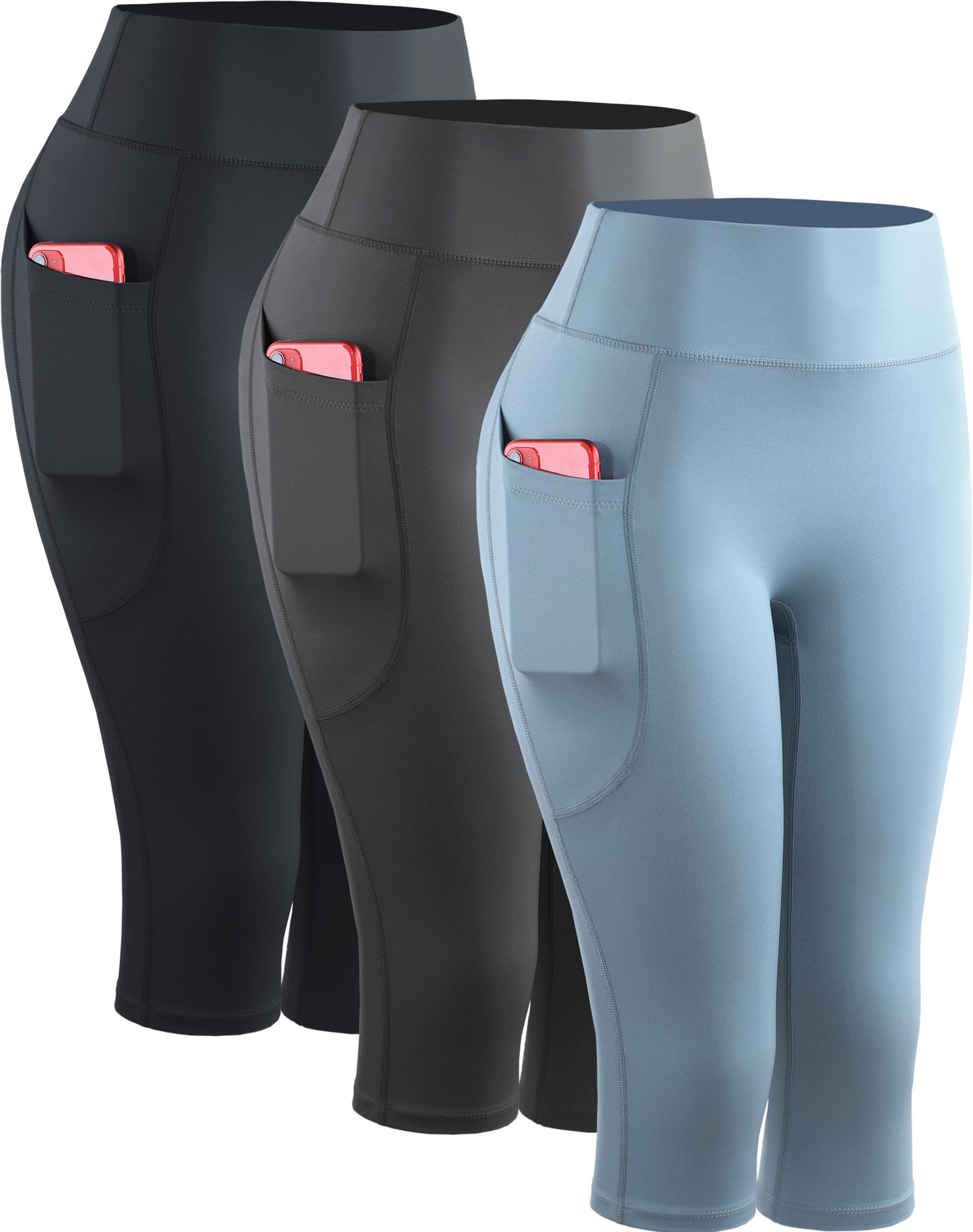 NELEUS Womens Yoga Capris Leggings For Workout With Pockets Tummy Control High Waist