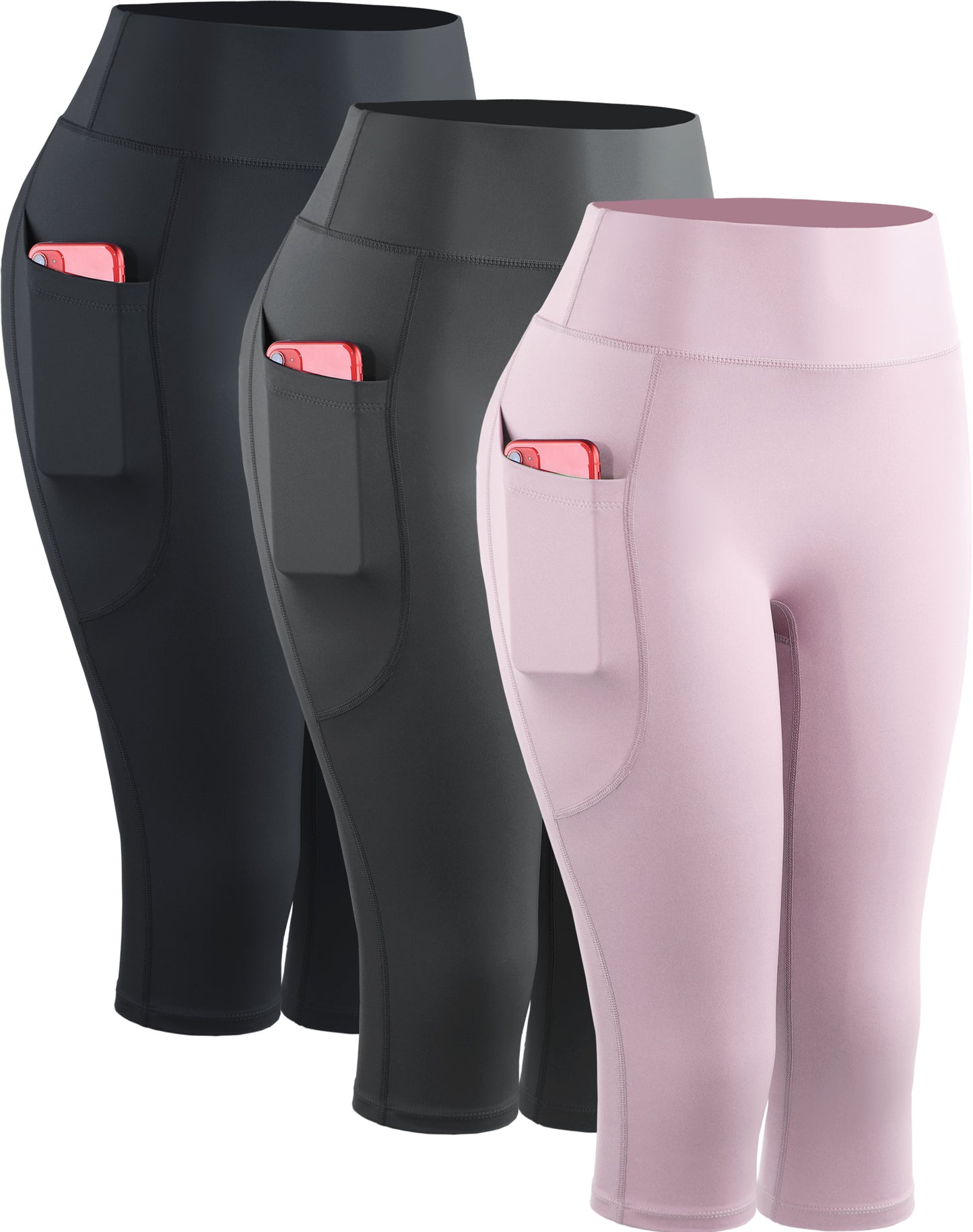 NELEUS Womens Yoga Capris Leggings For Workout With Pockets Tummy Control High Waist