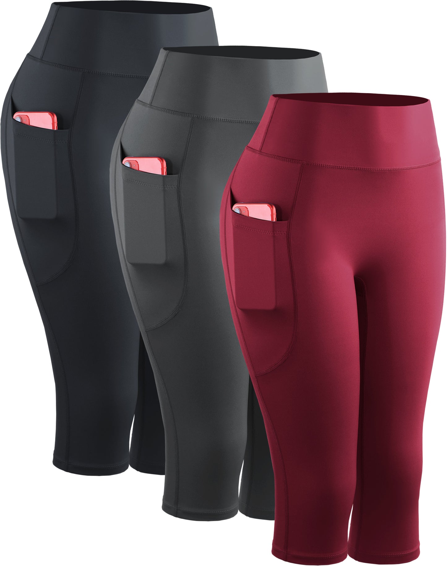 NELEUS Womens Yoga Capris Leggings For Workout With Pockets Tummy Control High Waist