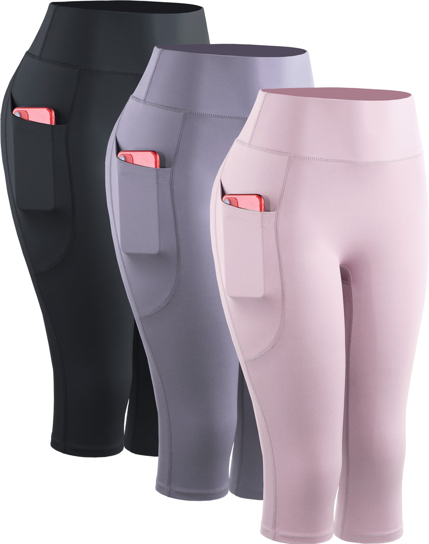 NELEUS Womens Yoga Capris Leggings For Workout With Pockets Tummy Control High Waist