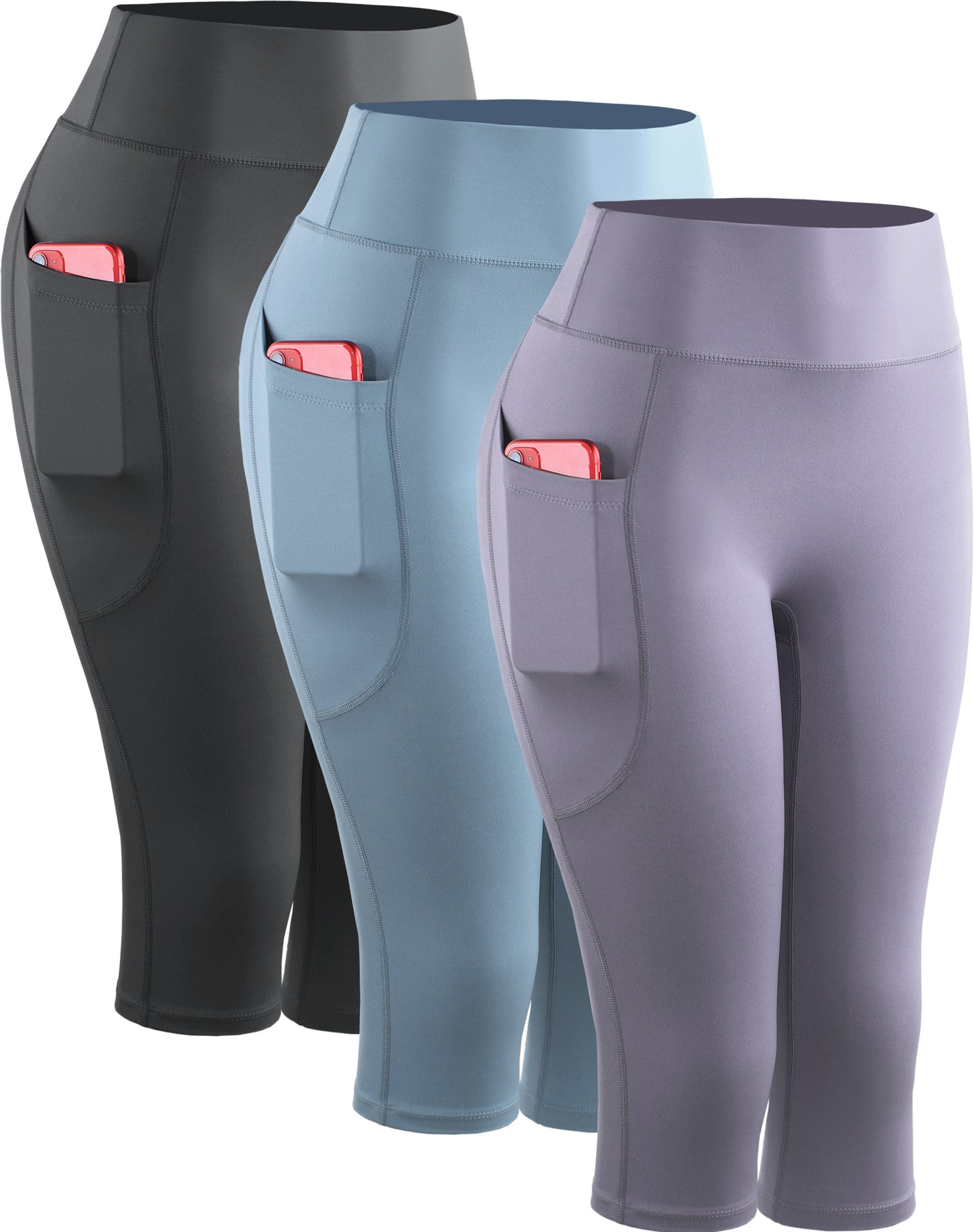 NELEUS Womens Yoga Capris Leggings For Workout With Pockets Tummy Control High Waist