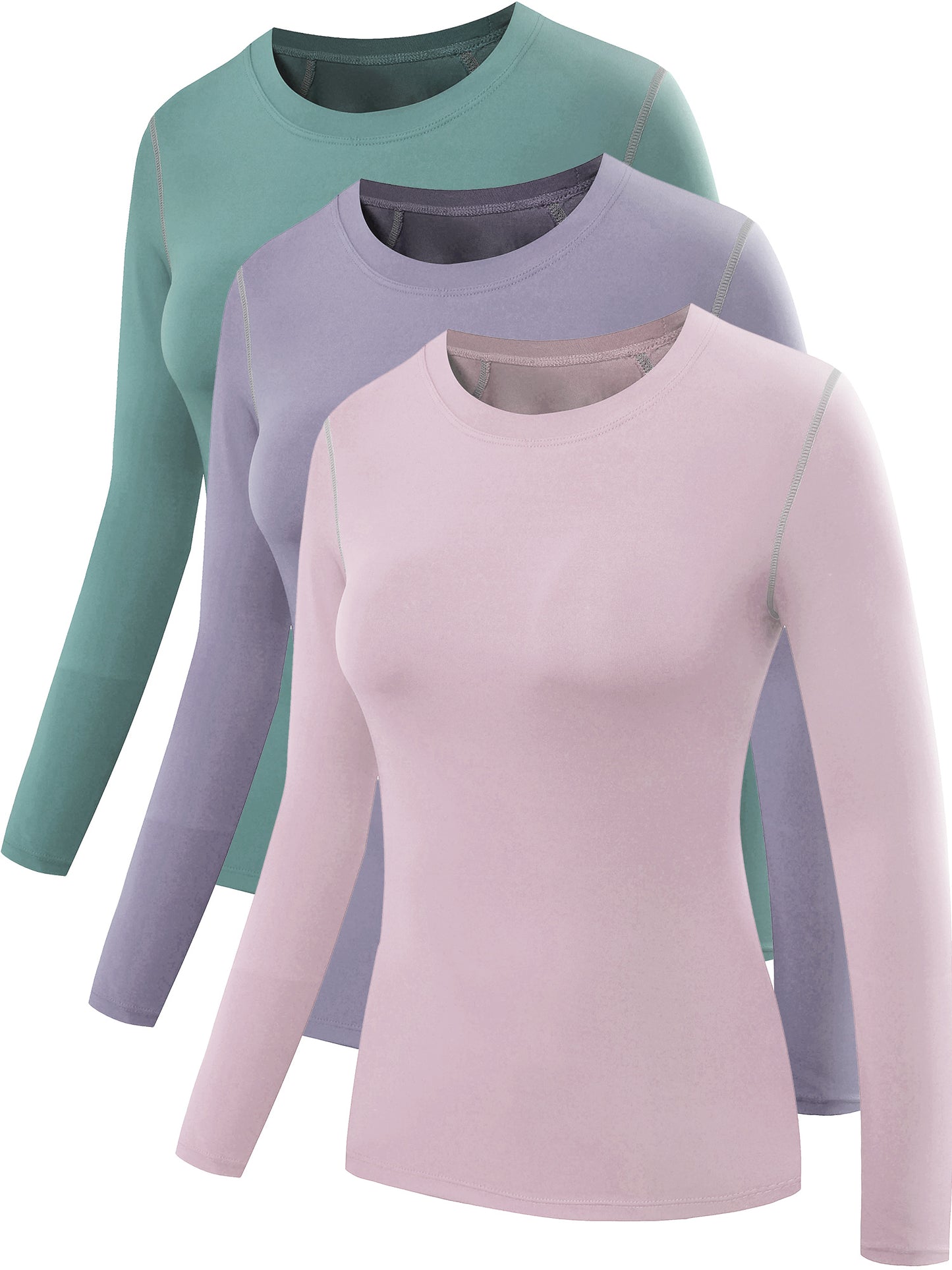 NELEUS Womens Athletic Compression Long Sleeve Running T Shirt Dry Fit 3 Pack