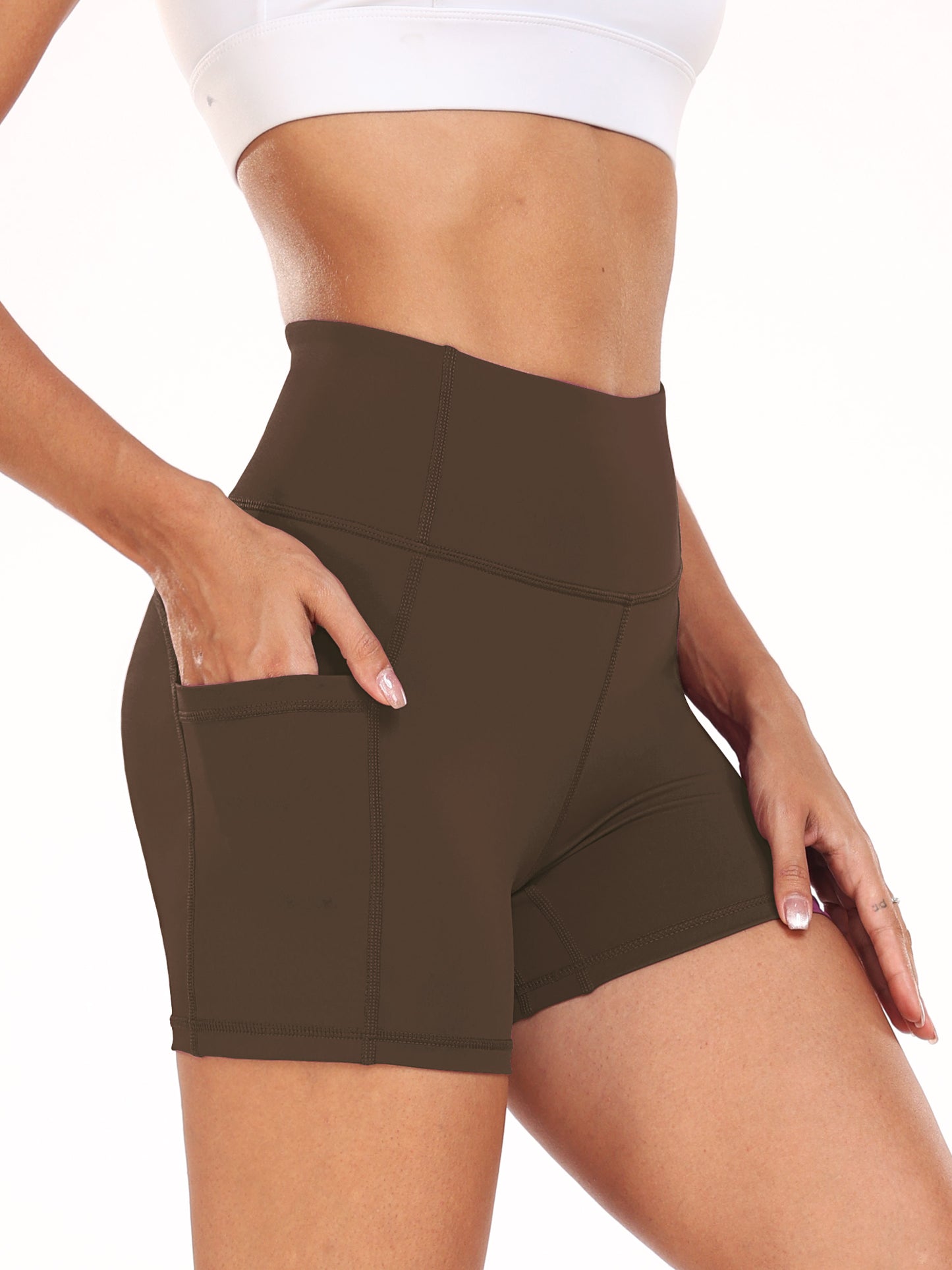 NELEUS Womens 4" High Waist Workout Shorts Yoga Athletic Running Shorts with Pockets