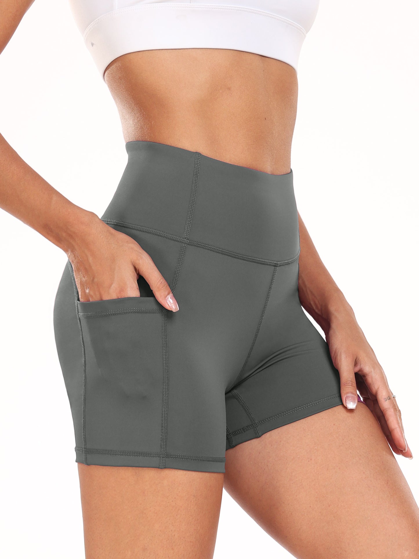 NELEUS Womens 4" High Waist Workout Shorts Yoga Athletic Running Shorts with Pockets