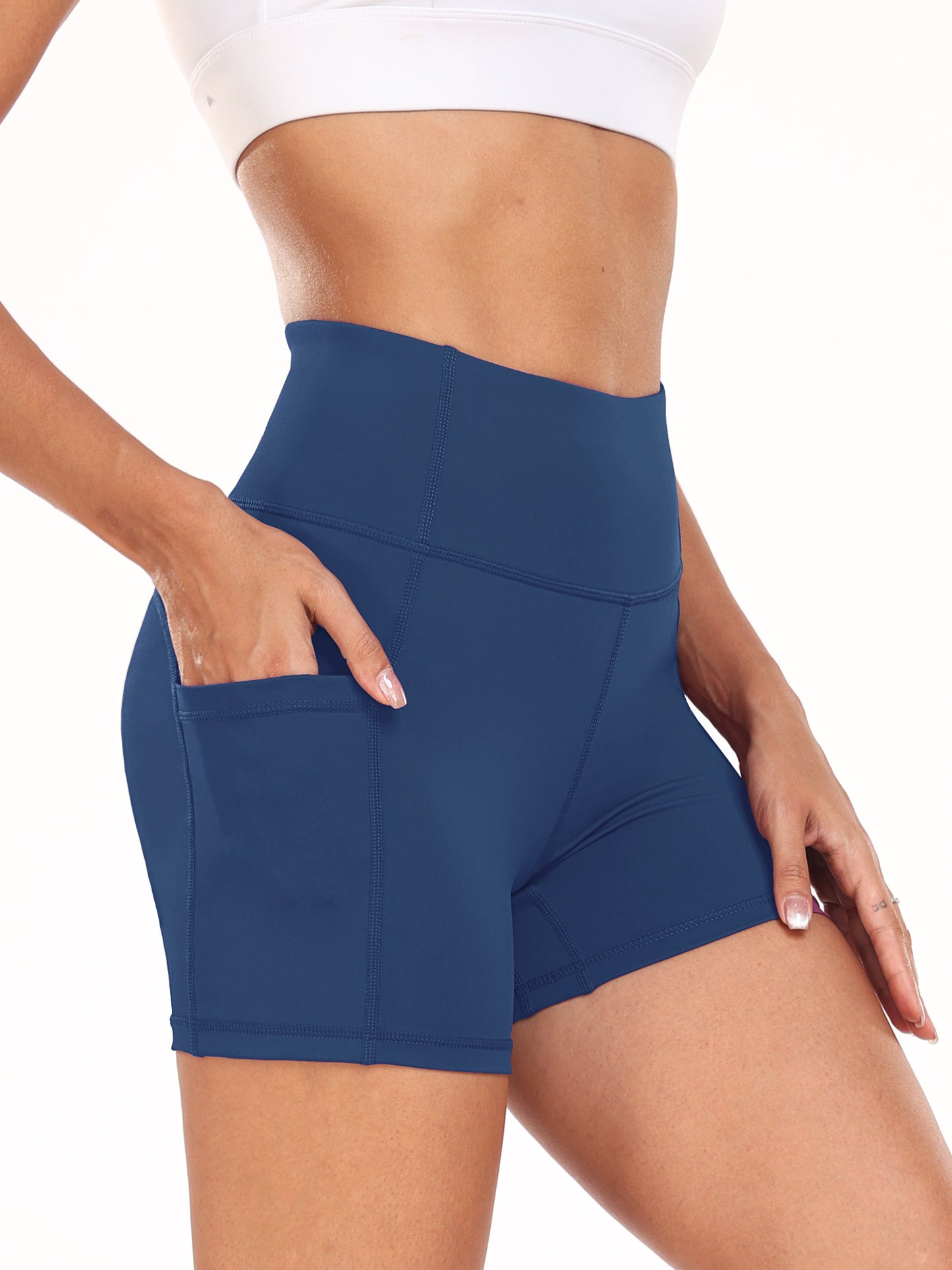 NELEUS Womens 4" High Waist Workout Shorts Yoga Athletic Running Shorts with Pockets