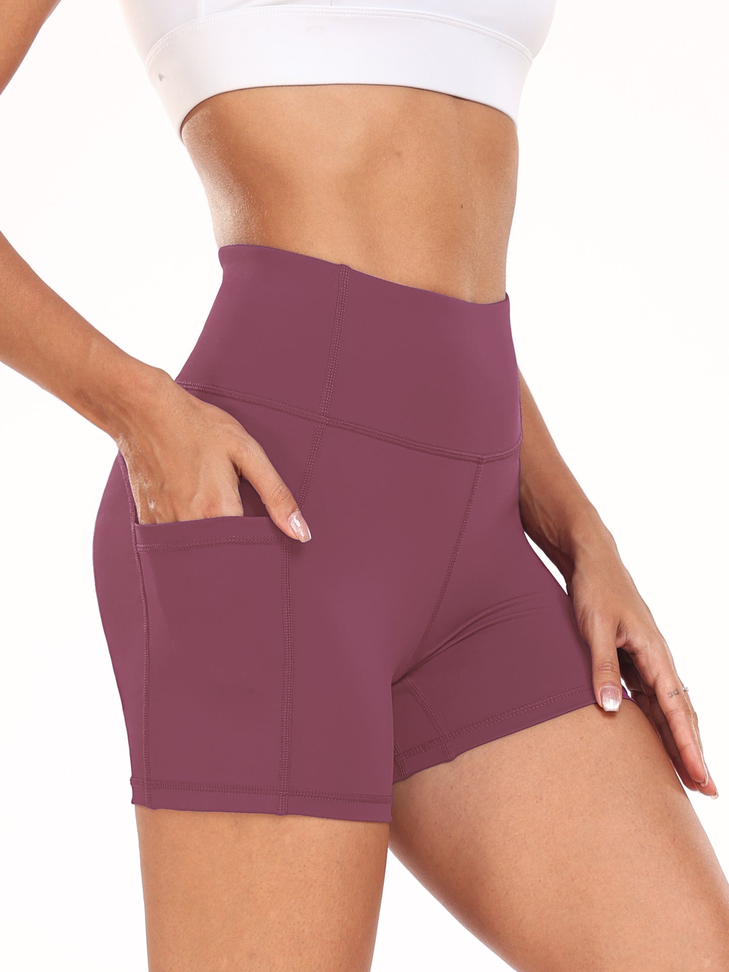 NELEUS Womens 4" High Waist Workout Shorts Yoga Athletic Running Shorts with Pockets
