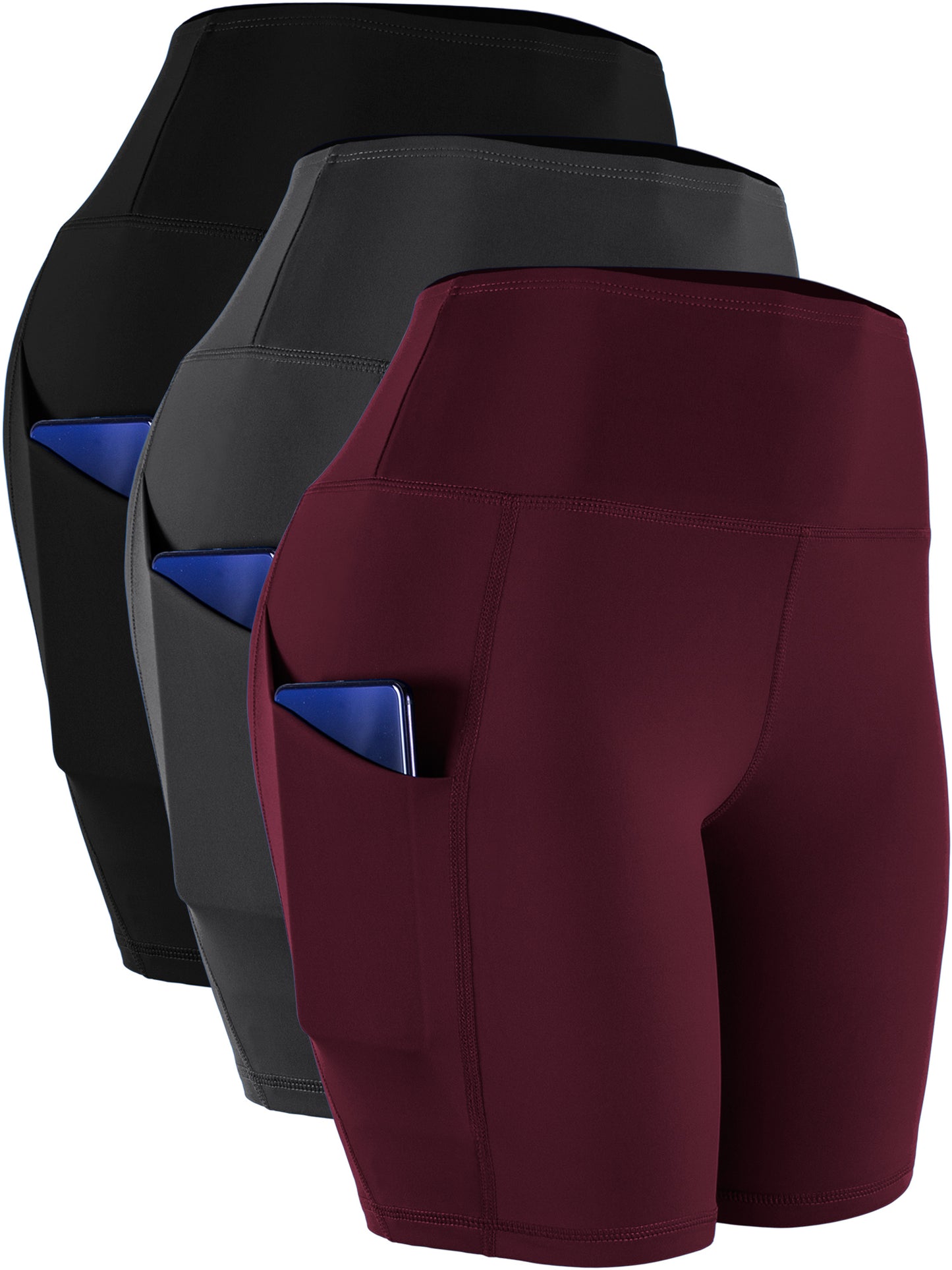 NELEUS Womens High Waist Yoga Shorts for Bike Running Two Side Pockets