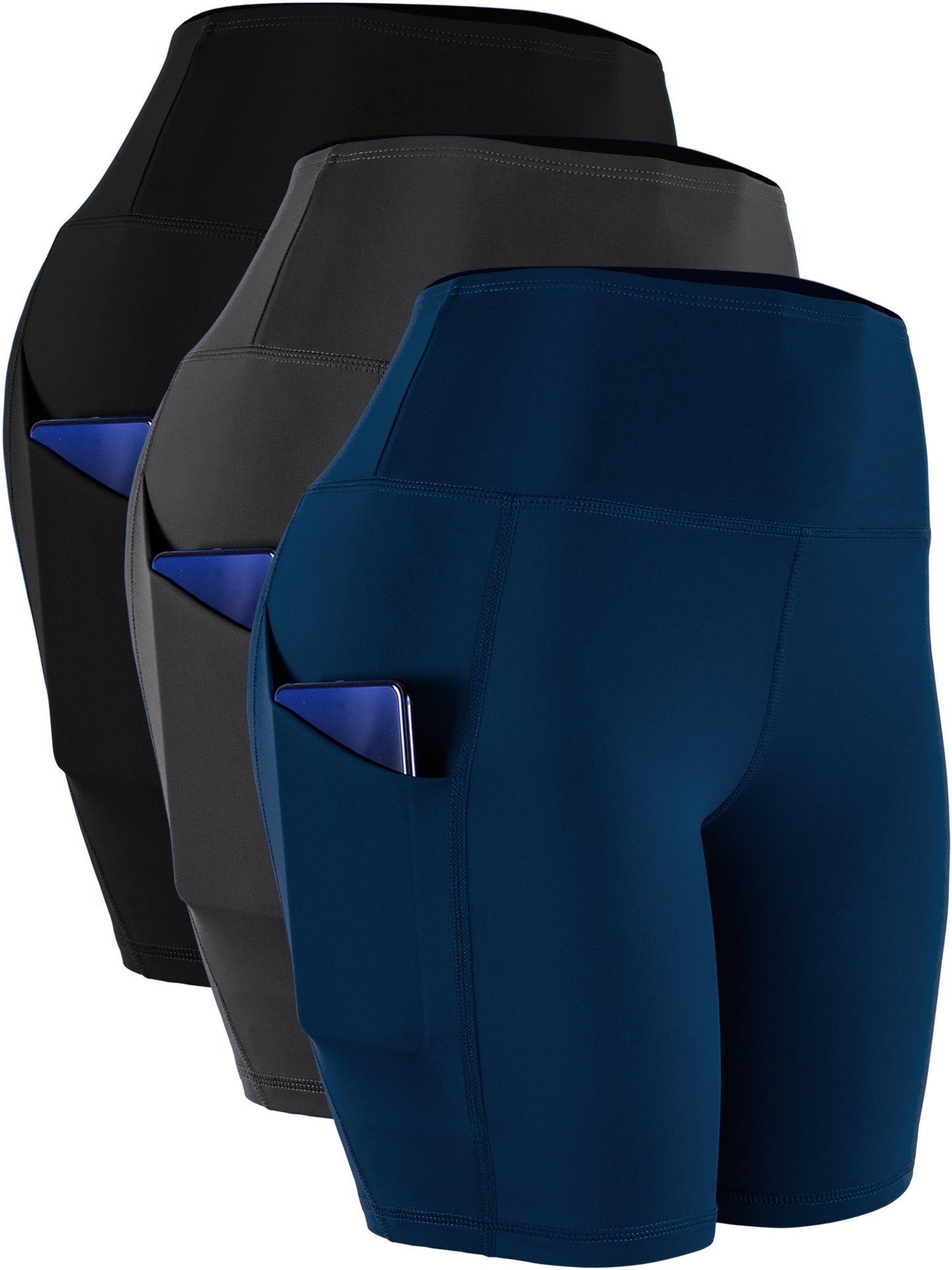 NELEUS Womens High Waist Yoga Shorts for Bike Running Two Side Pockets