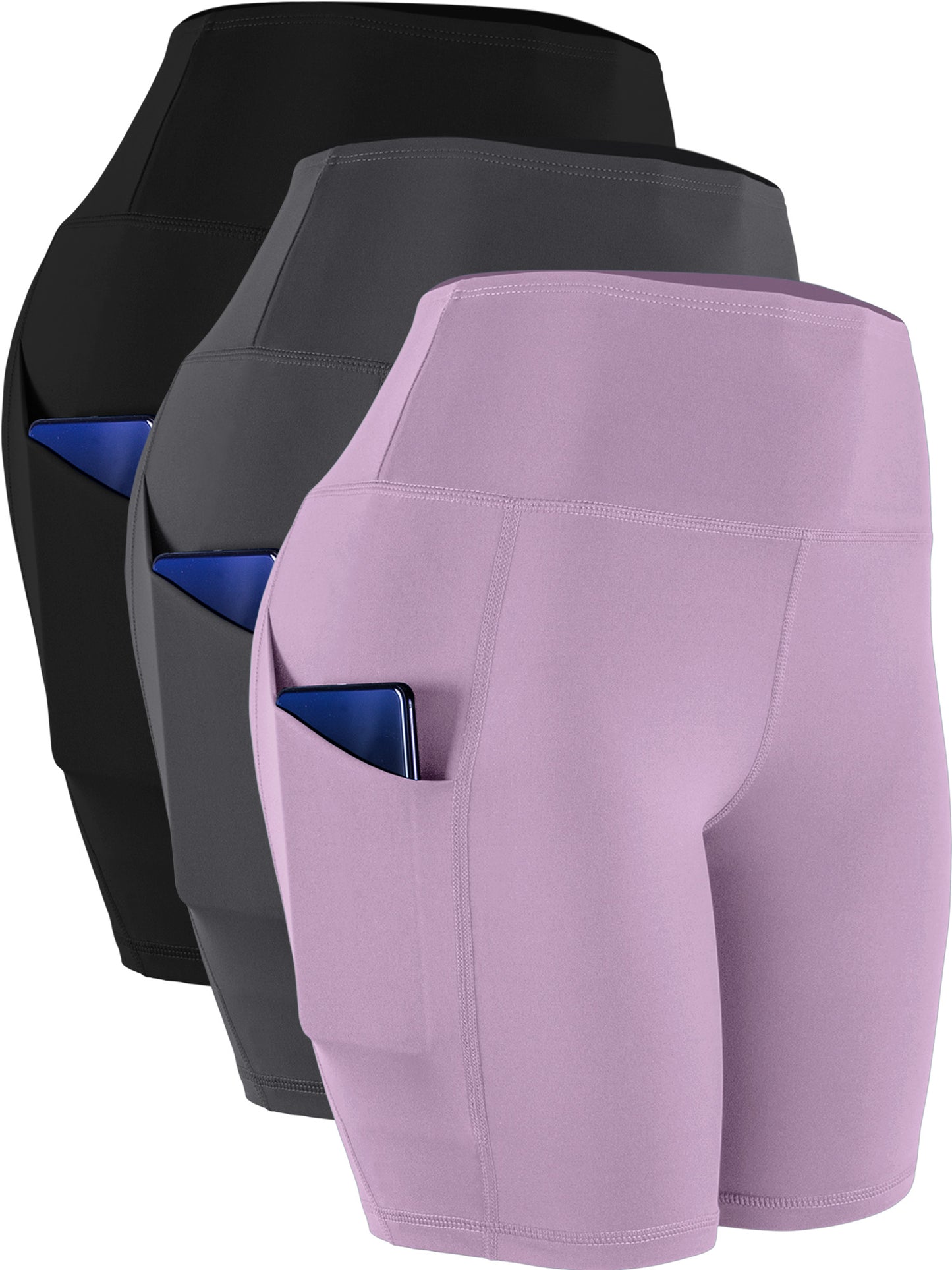 NELEUS Womens High Waist Yoga Shorts for Bike Running Two Side Pockets