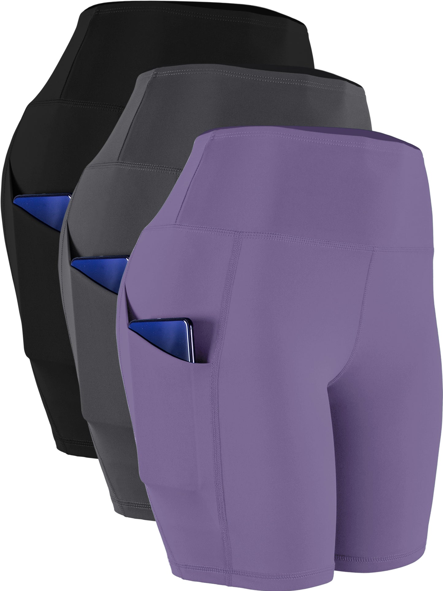 NELEUS Womens High Waist Yoga Shorts for Bike Running Two Side Pockets