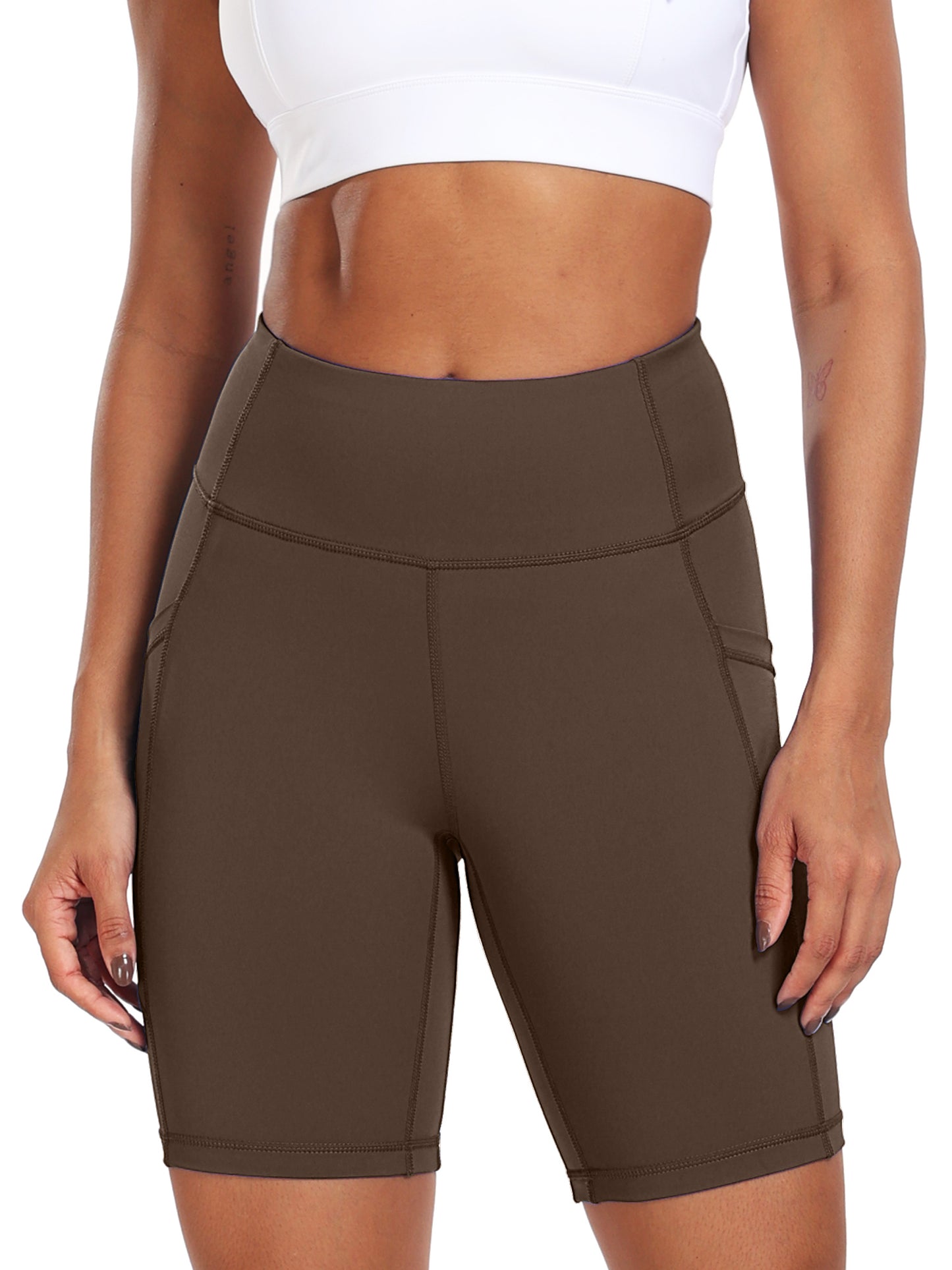 NELEUS Womens 8" High Waist Workout Biker Shorts Yoga Running Athletic Shorts with Pockets