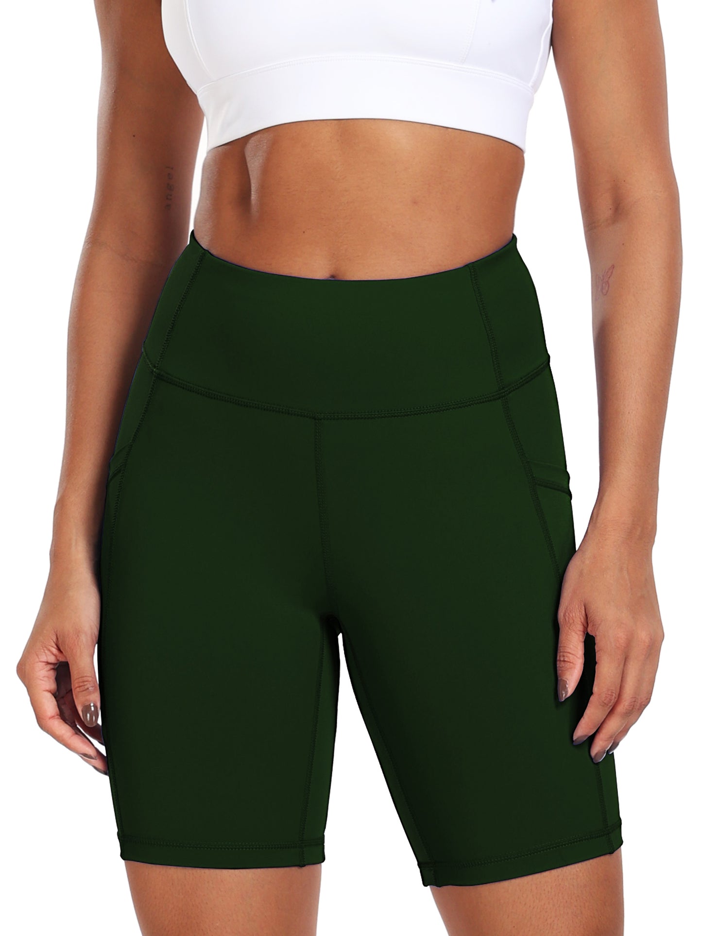 NELEUS Womens 8" High Waist Workout Biker Shorts Yoga Running Athletic Shorts with Pockets