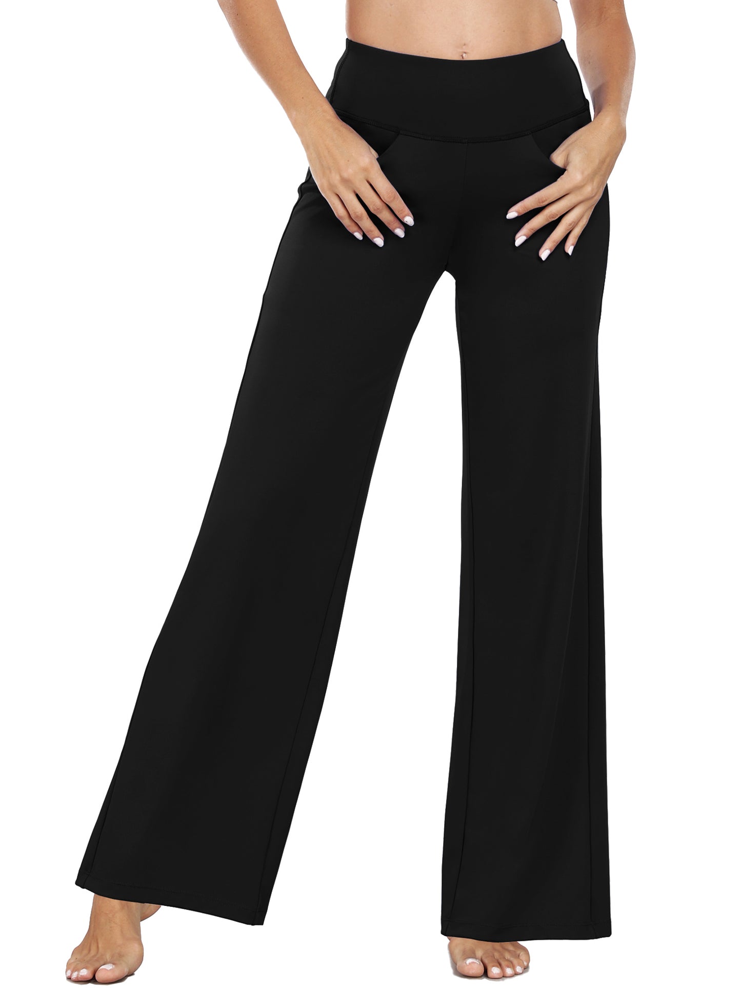 NELEUS Womens 30" Wide Leg Pants Athletic Yoga Stretch Loose Legging Casual Sweatpants with Pockets