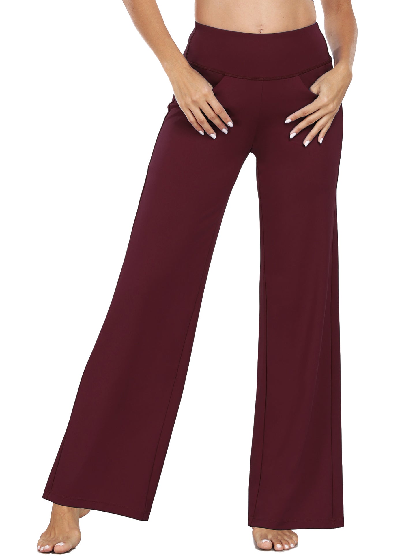 NELEUS Womens 30" Wide Leg Pants Athletic Yoga Stretch Loose Legging Casual Sweatpants with Pockets