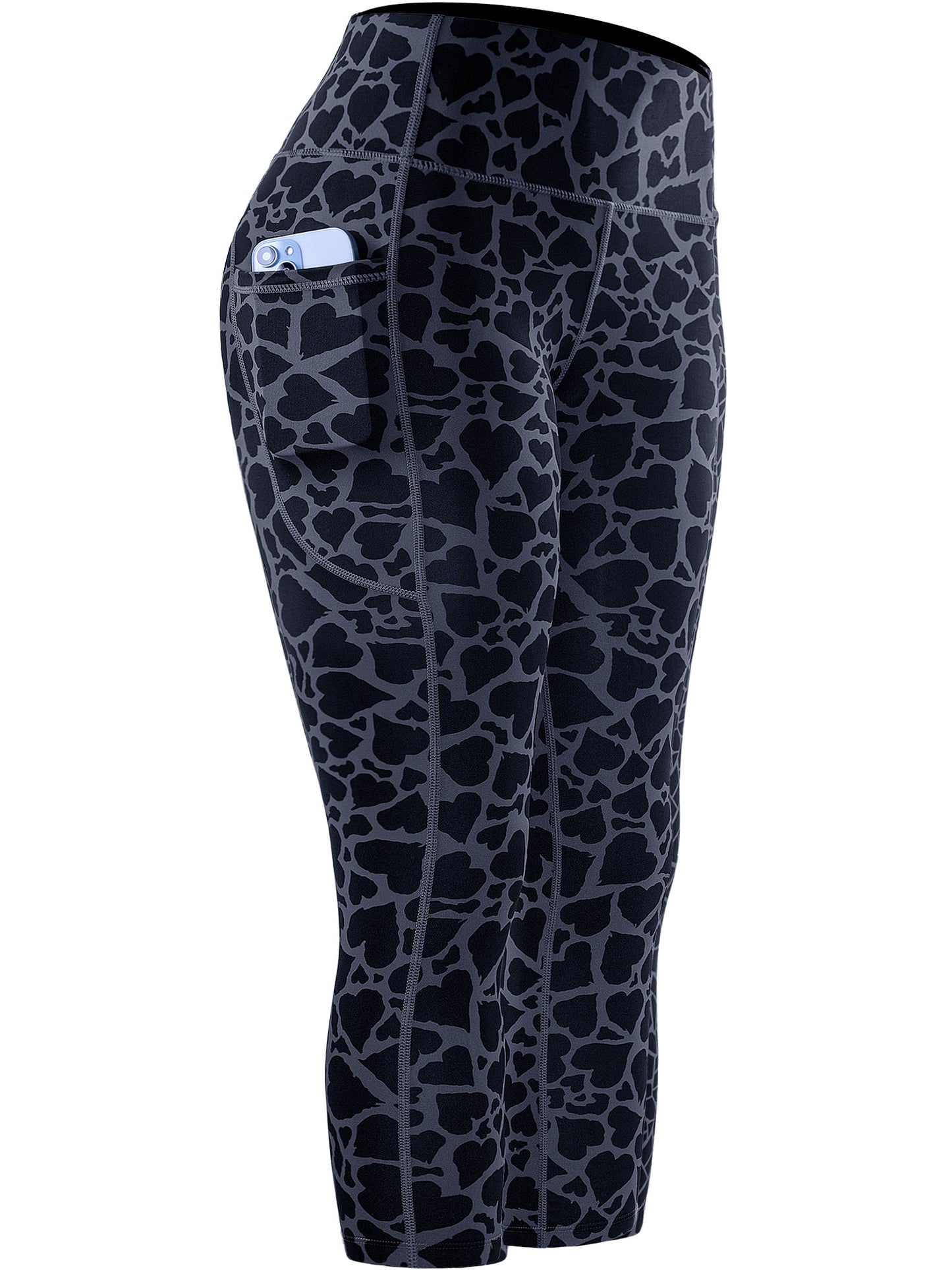 NELEUS Womens High Waist Capri Yoga Leggings Cropped Pant for Workout with Two Pockets