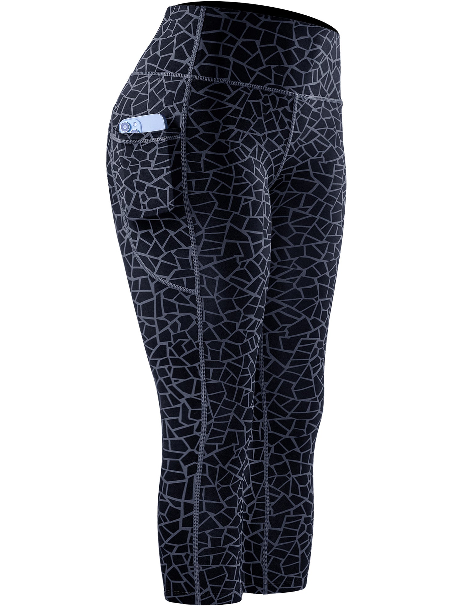 NELEUS Womens High Waist Capri Yoga Leggings Cropped Pant for Workout with Two Pockets