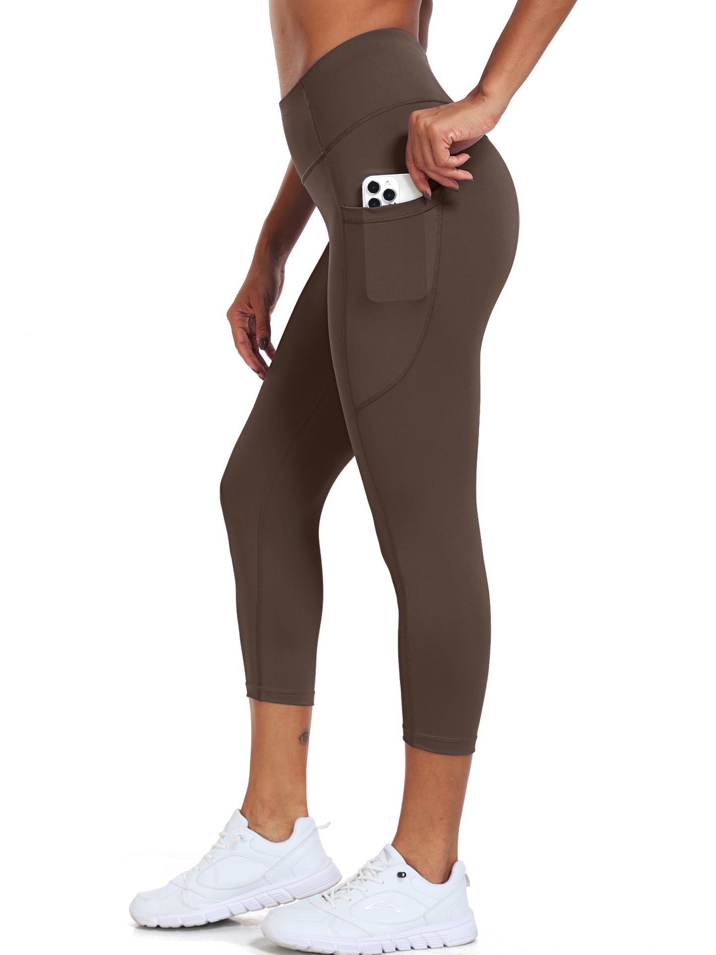 NELEUS Womens High Waist Capri Yoga Leggings Cropped Pant for Workout with Two Pockets