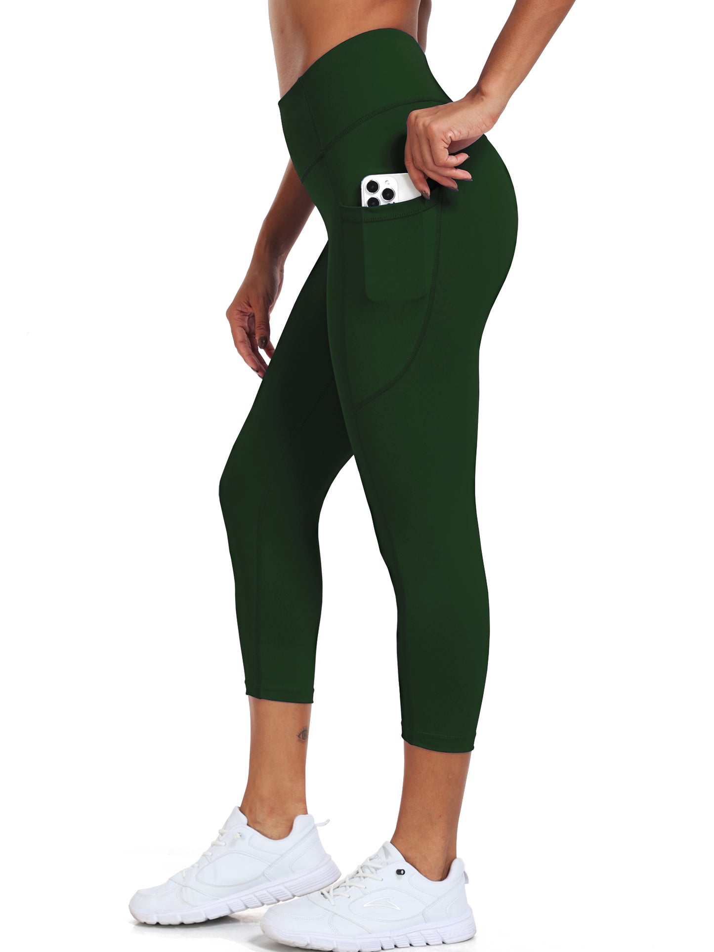 NELEUS Womens High Waist Capri Yoga Leggings Cropped Pant for Workout with Two Pockets