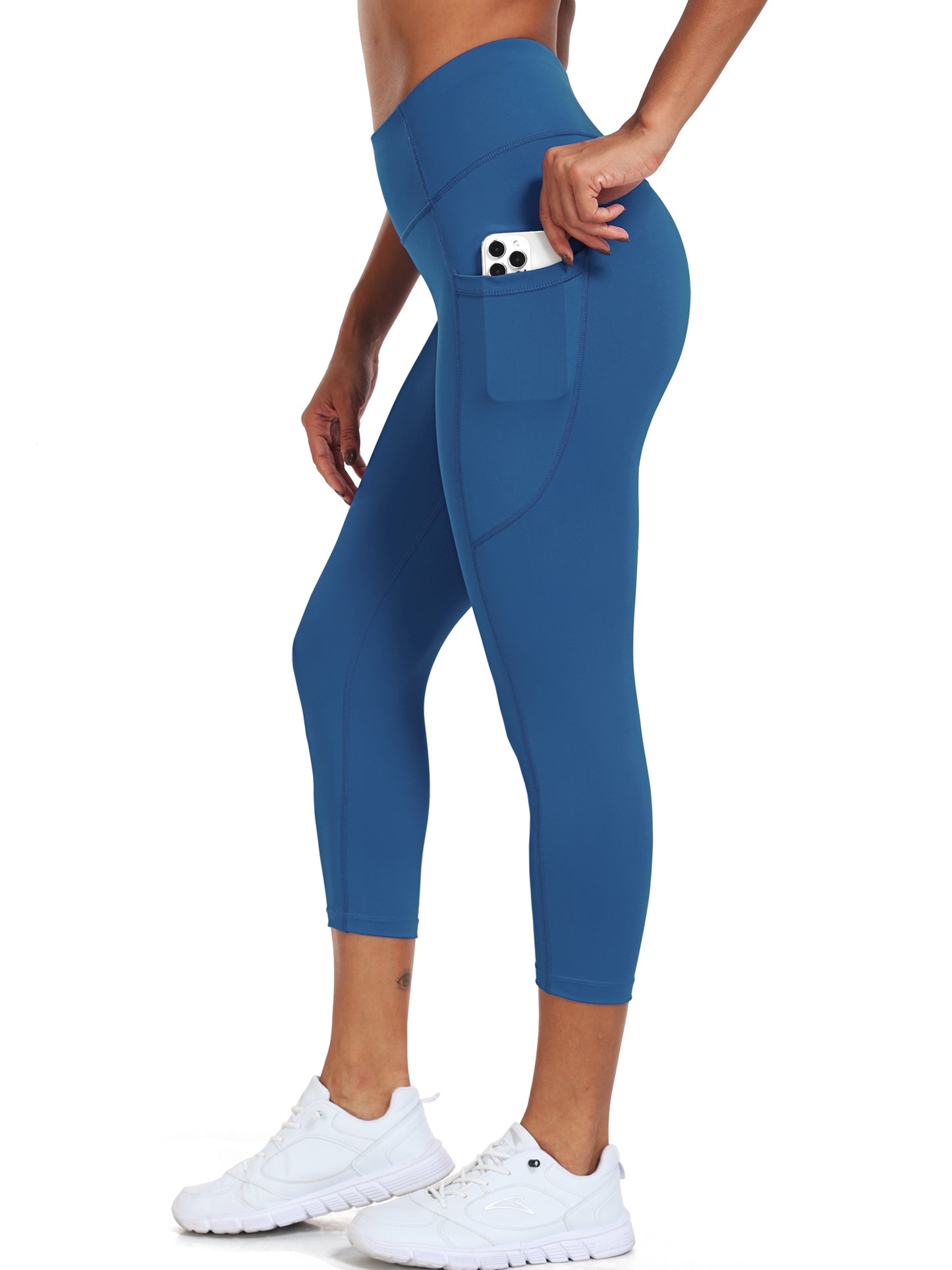 NELEUS Womens High Waist Capri Yoga Leggings Cropped Pant for Workout with Two Pockets