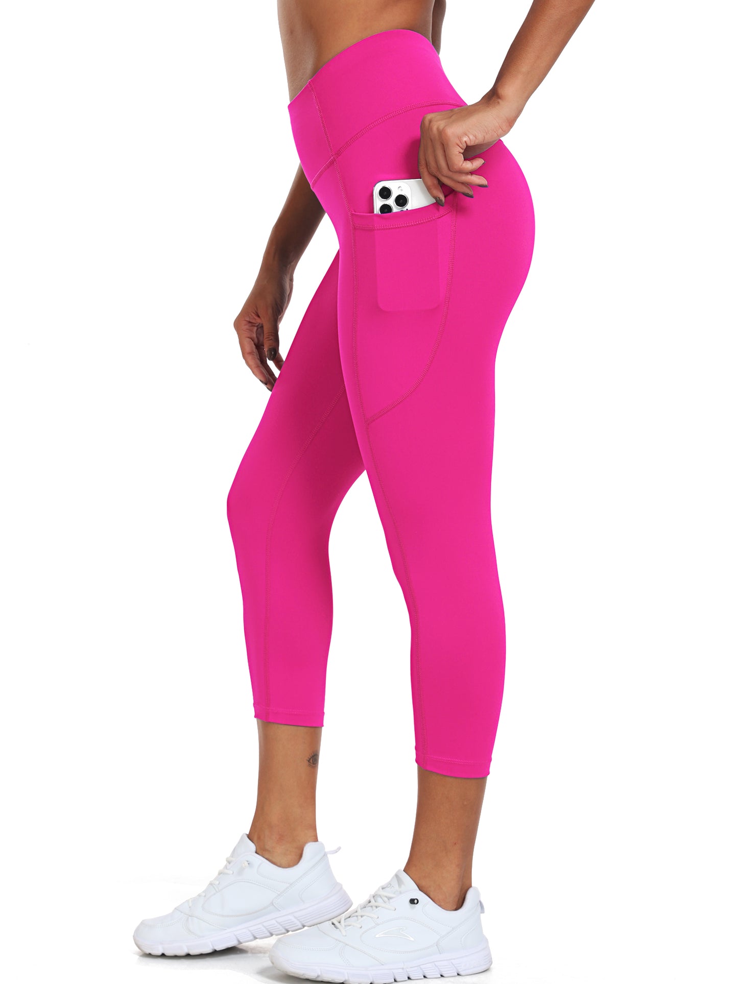 NELEUS Womens High Waist Capri Yoga Leggings Cropped Pant for Workout with Two Pockets