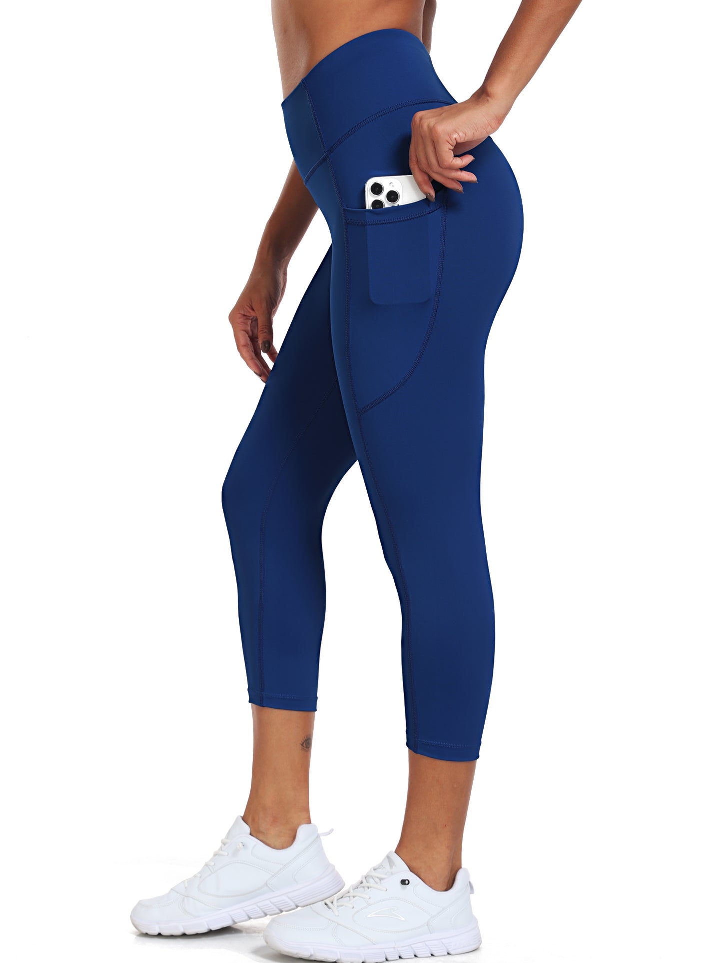 NELEUS Womens High Waist Capri Yoga Leggings Cropped Pant for Workout with Two Pockets