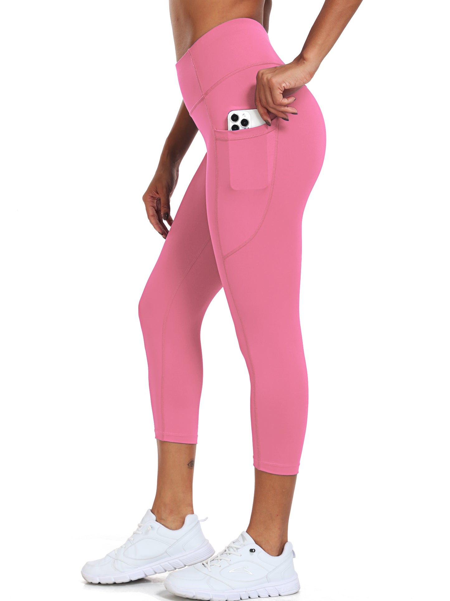 NELEUS Womens High Waist Capri Yoga Leggings Cropped Pant for Workout with Two Pockets