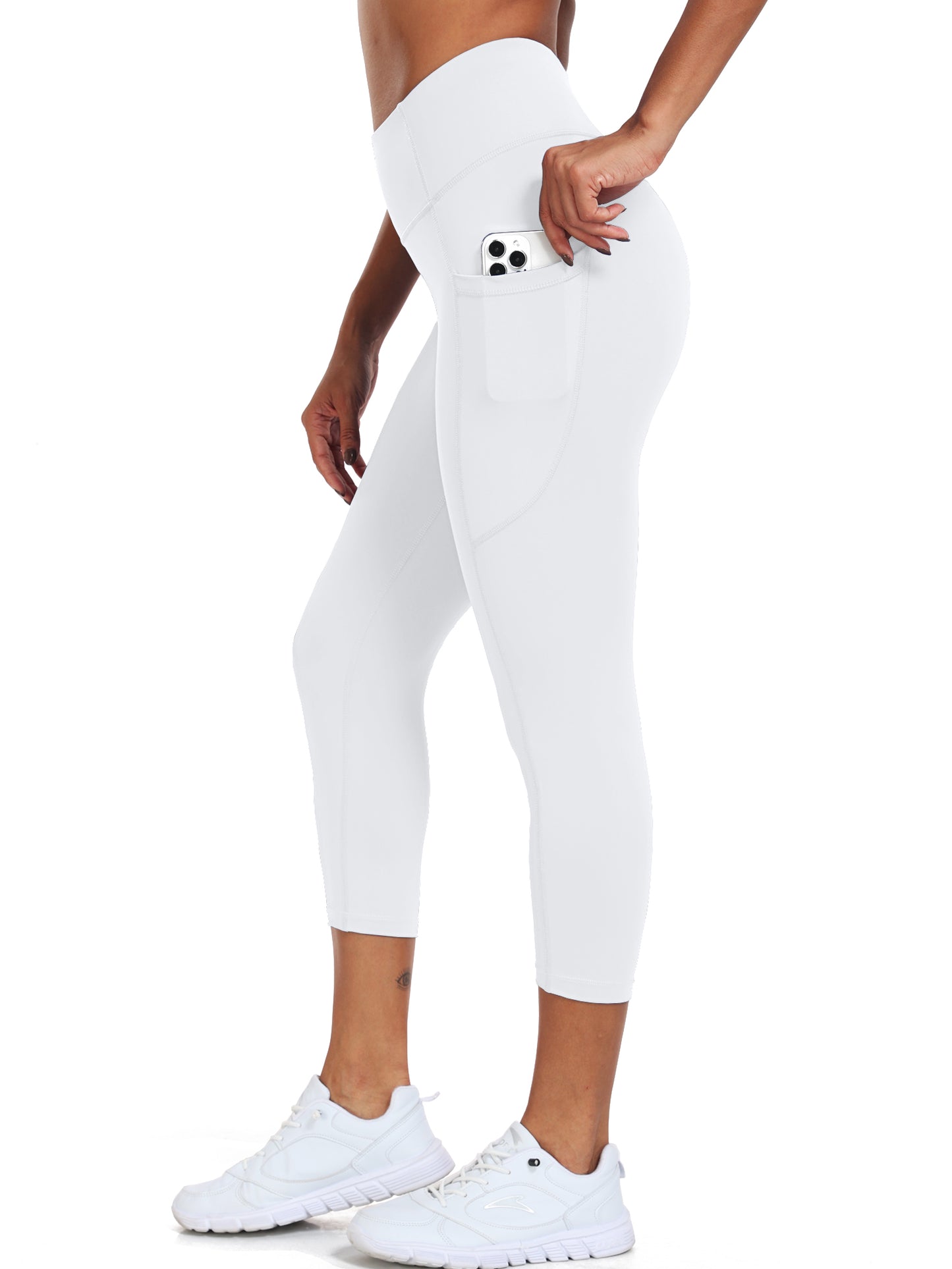 NELEUS Womens High Waist Capri Yoga Leggings Cropped Pant for Workout with Two Pockets