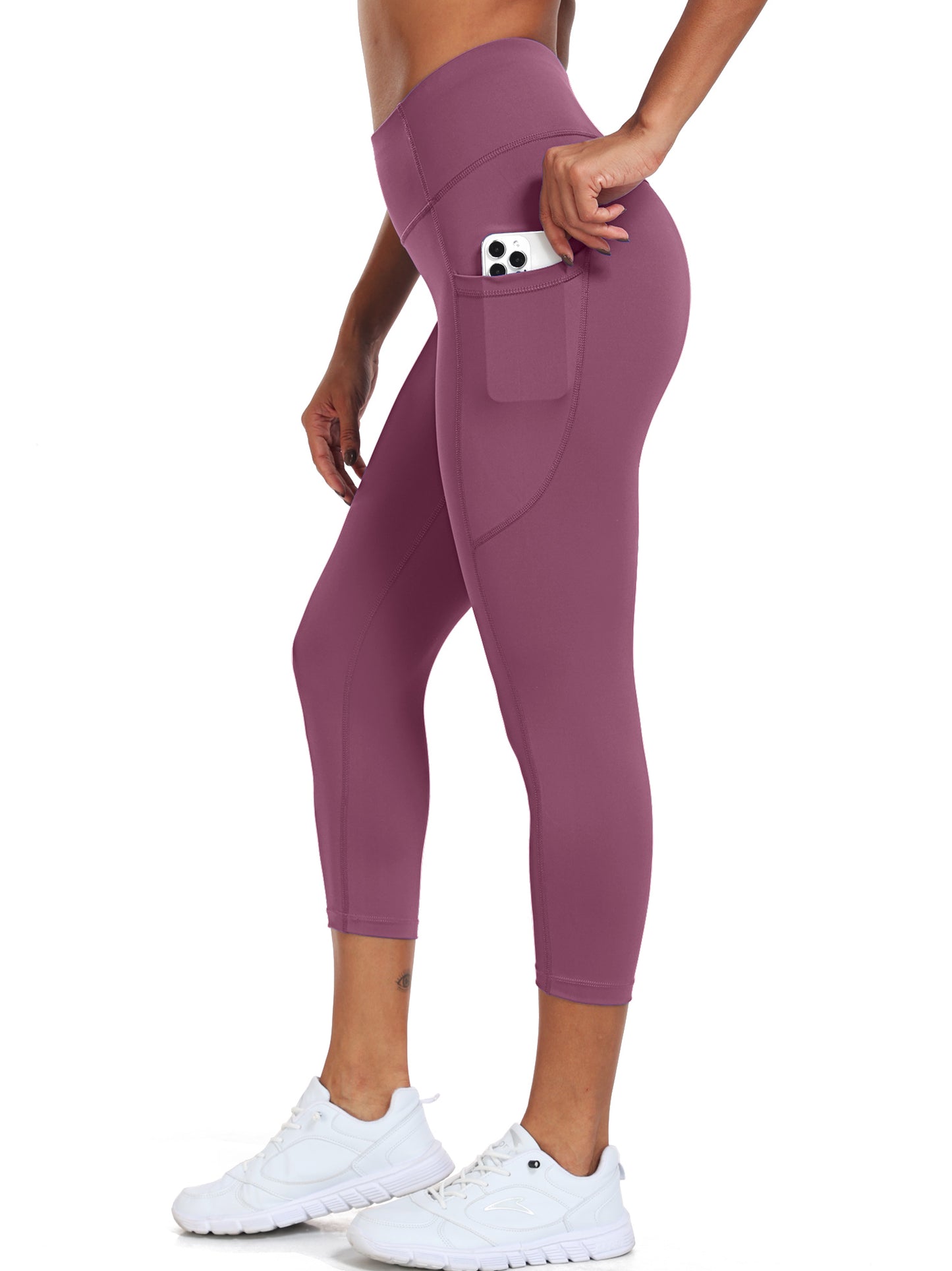 NELEUS Womens High Waist Capri Yoga Leggings Cropped Pant for Workout with Two Pockets