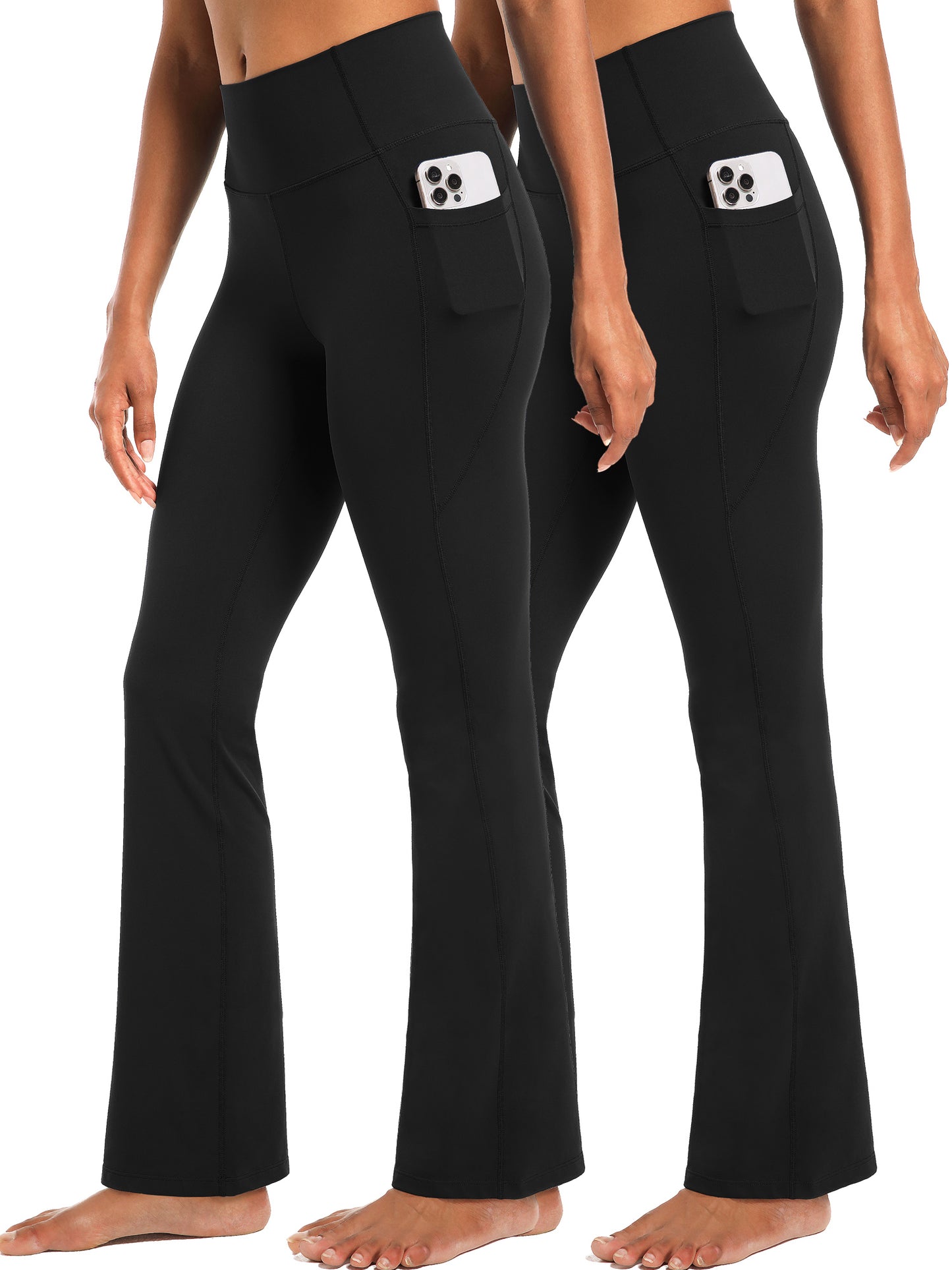 NELEUS Womens Flare Leggings for Yoga Workout Lycra High Waist Stretch Bootcut Pants with Two Pockets