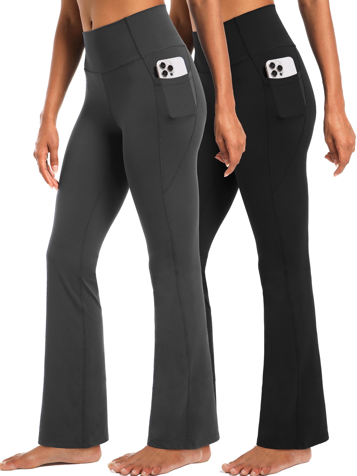 NELEUS Womens Flare Leggings for Yoga Workout Lycra High Waist Stretch Bootcut Pants with Two Pockets