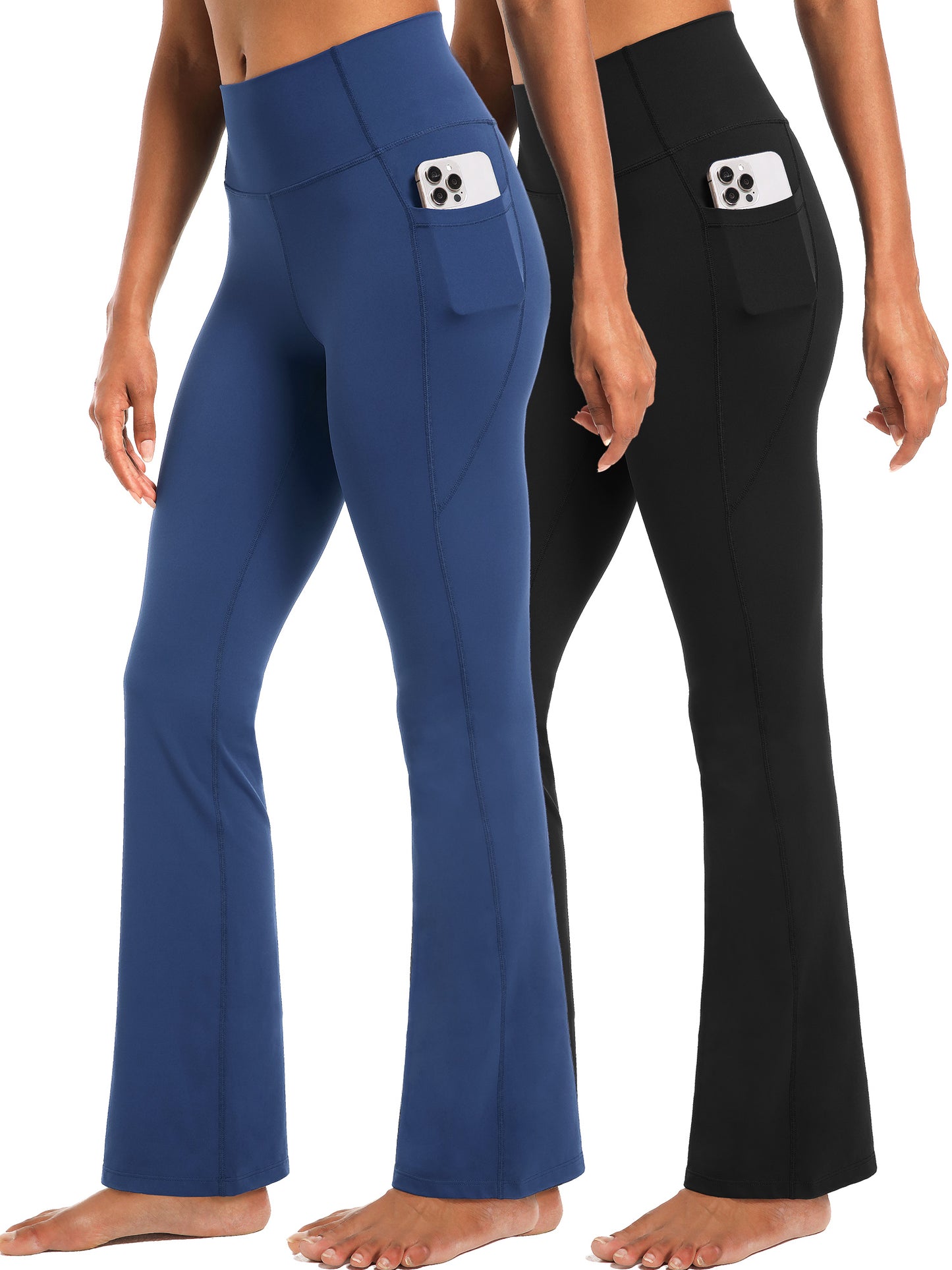 NELEUS Womens Flare Leggings for Yoga Workout Lycra High Waist Stretch Bootcut Pants with Two Pockets