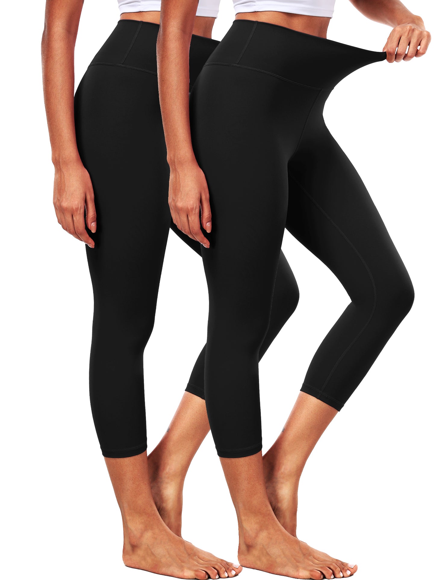 NELEUS ButterSoftFlex Womens High Waist Capri Legging for Yoga Workout Athletic Cropped Pants with Waistband Pocket