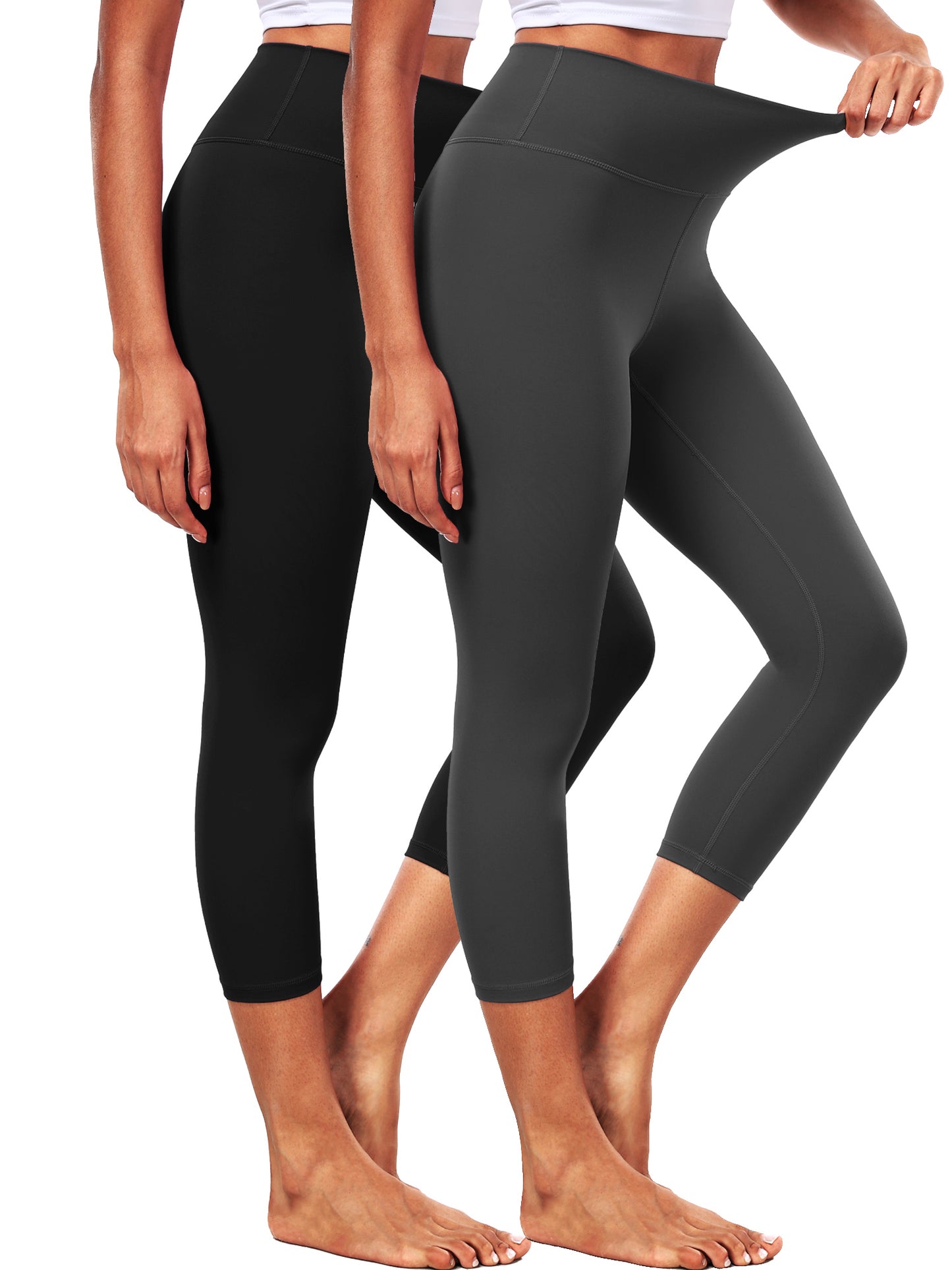 NELEUS ButterSoftFlex Womens High Waist Capri Legging for Yoga Workout Athletic Cropped Pants with Waistband Pocket